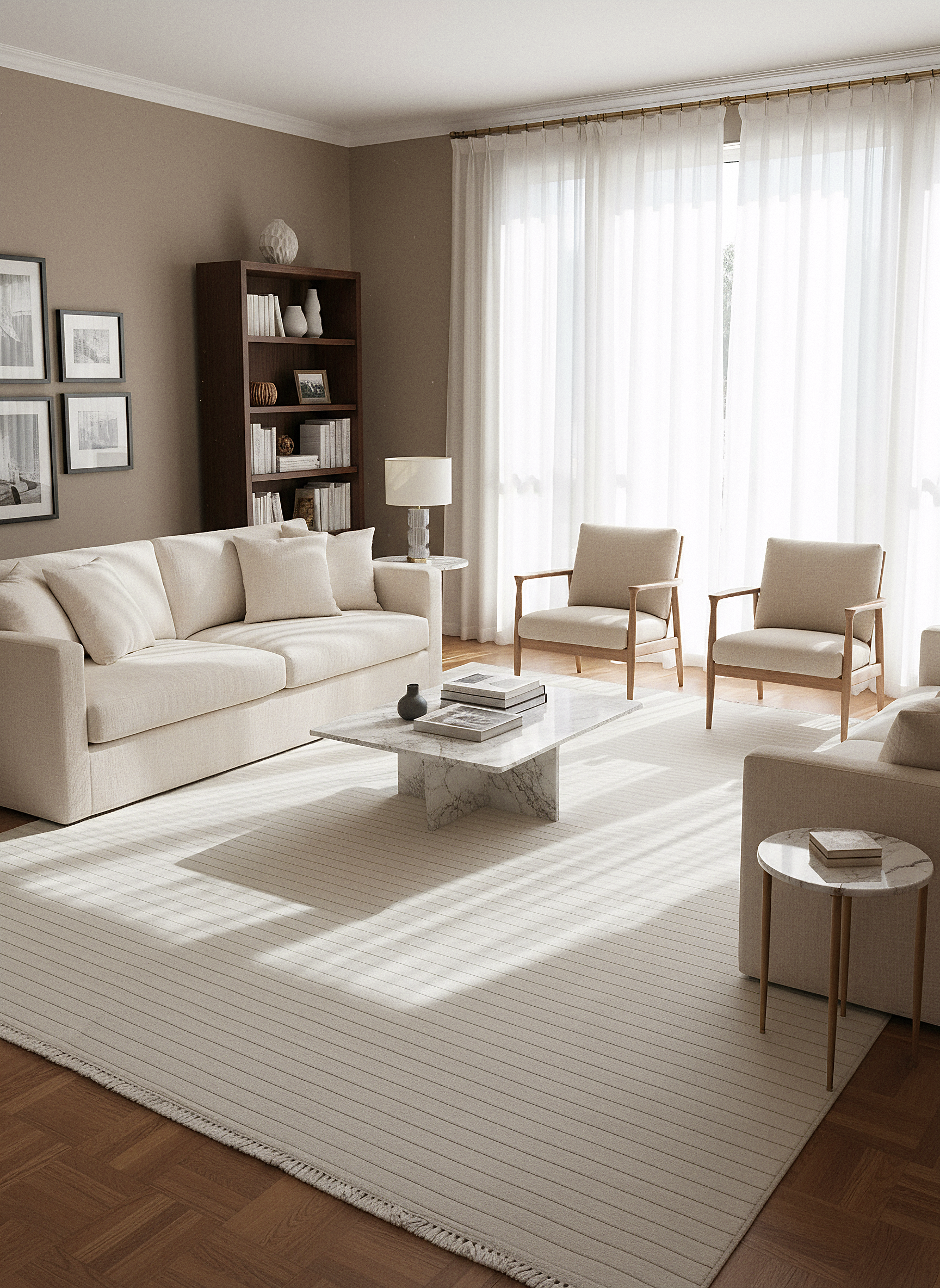 MİLAS T-JP55 KREM Kabartmalı Modern Geometrik Desenli Salon Koridor Mutfak Halısı