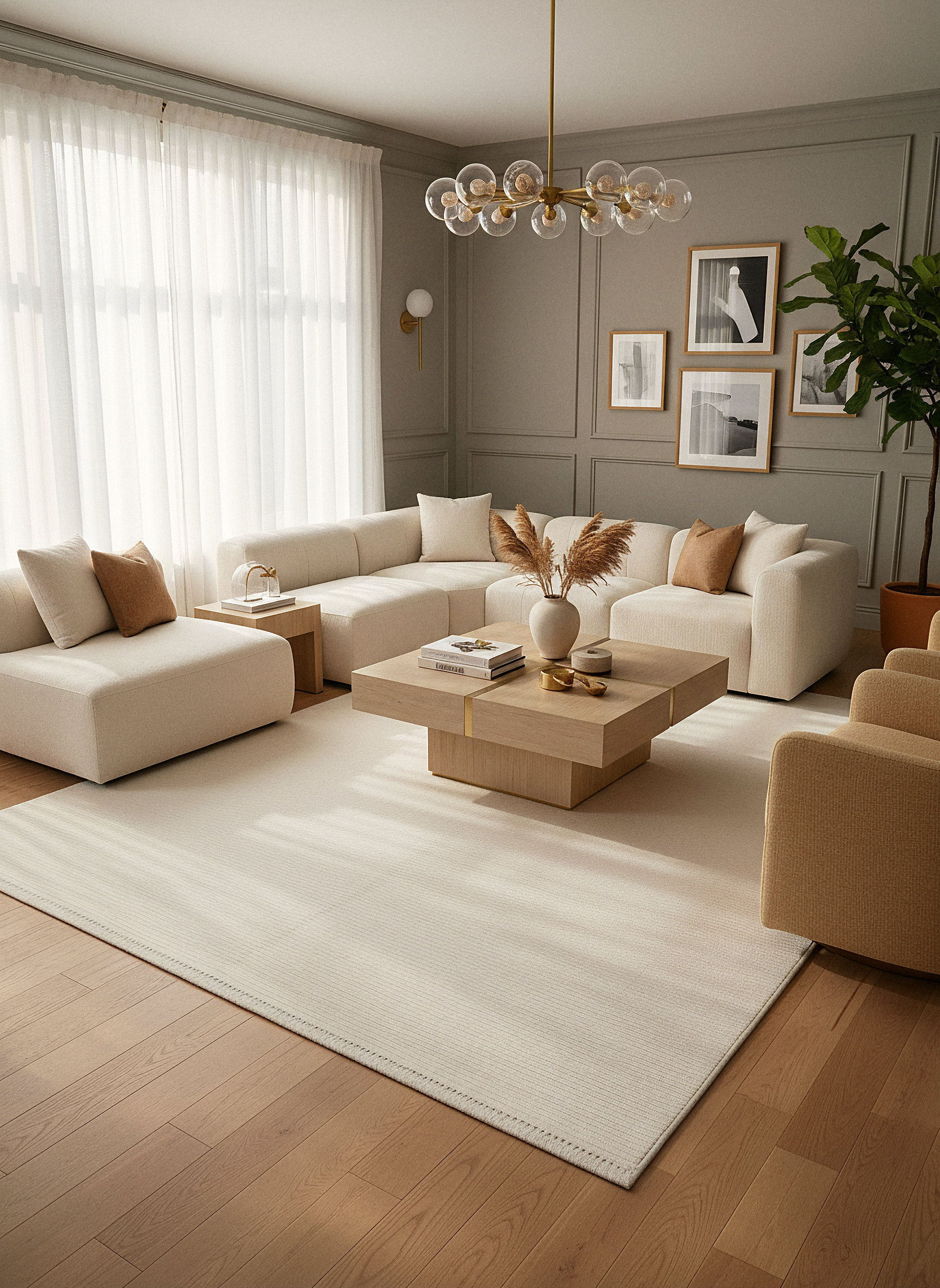 MODENA T-MO01 KREM Sık Bukle Dokuma Yumuşak Salon Koridor Mutfak Halısı