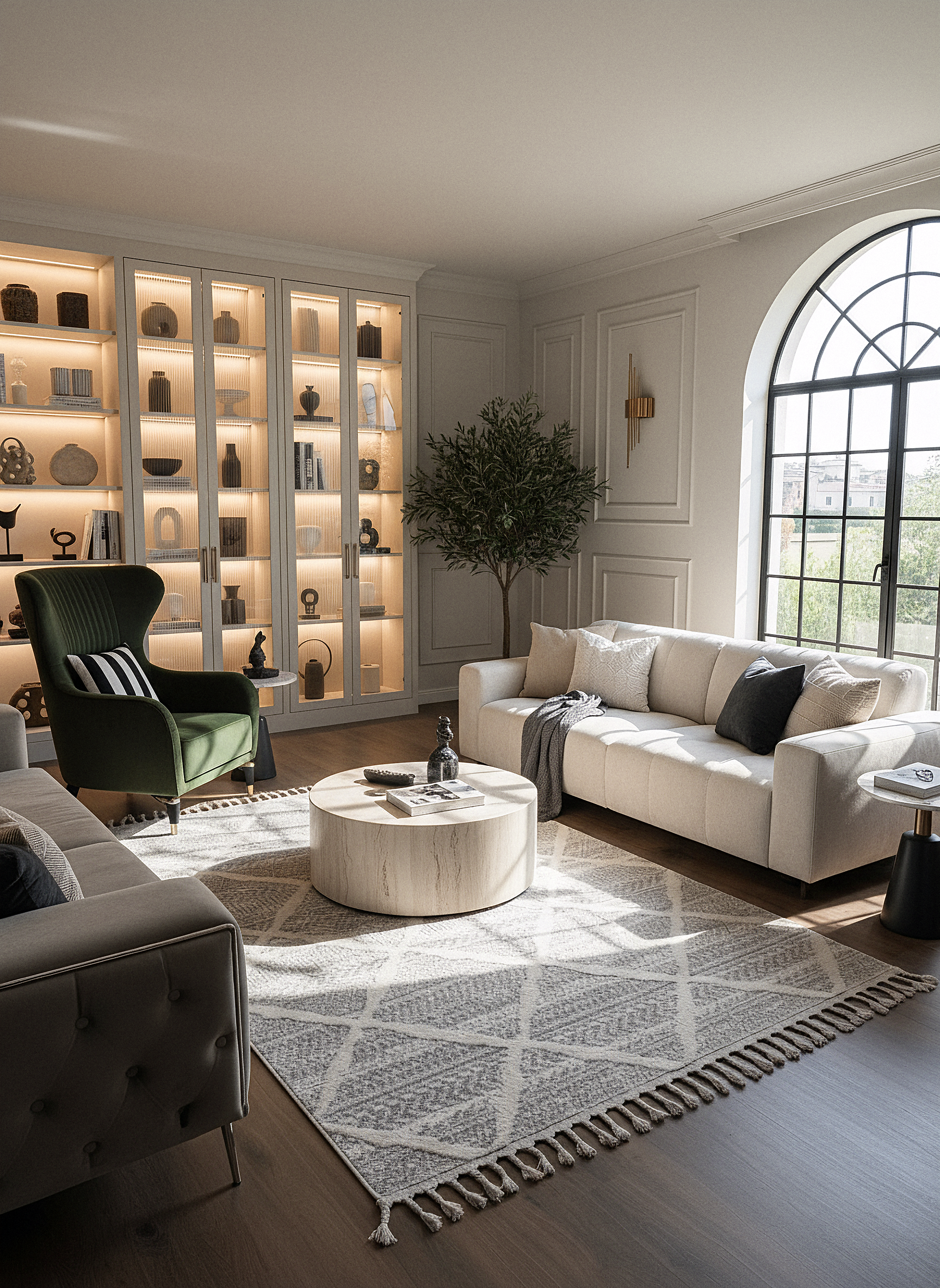 PALERMO A-10692 GRİ Sık Dokuma Modern Geometrik Desenli Salon Koridor Mutfak Halısı