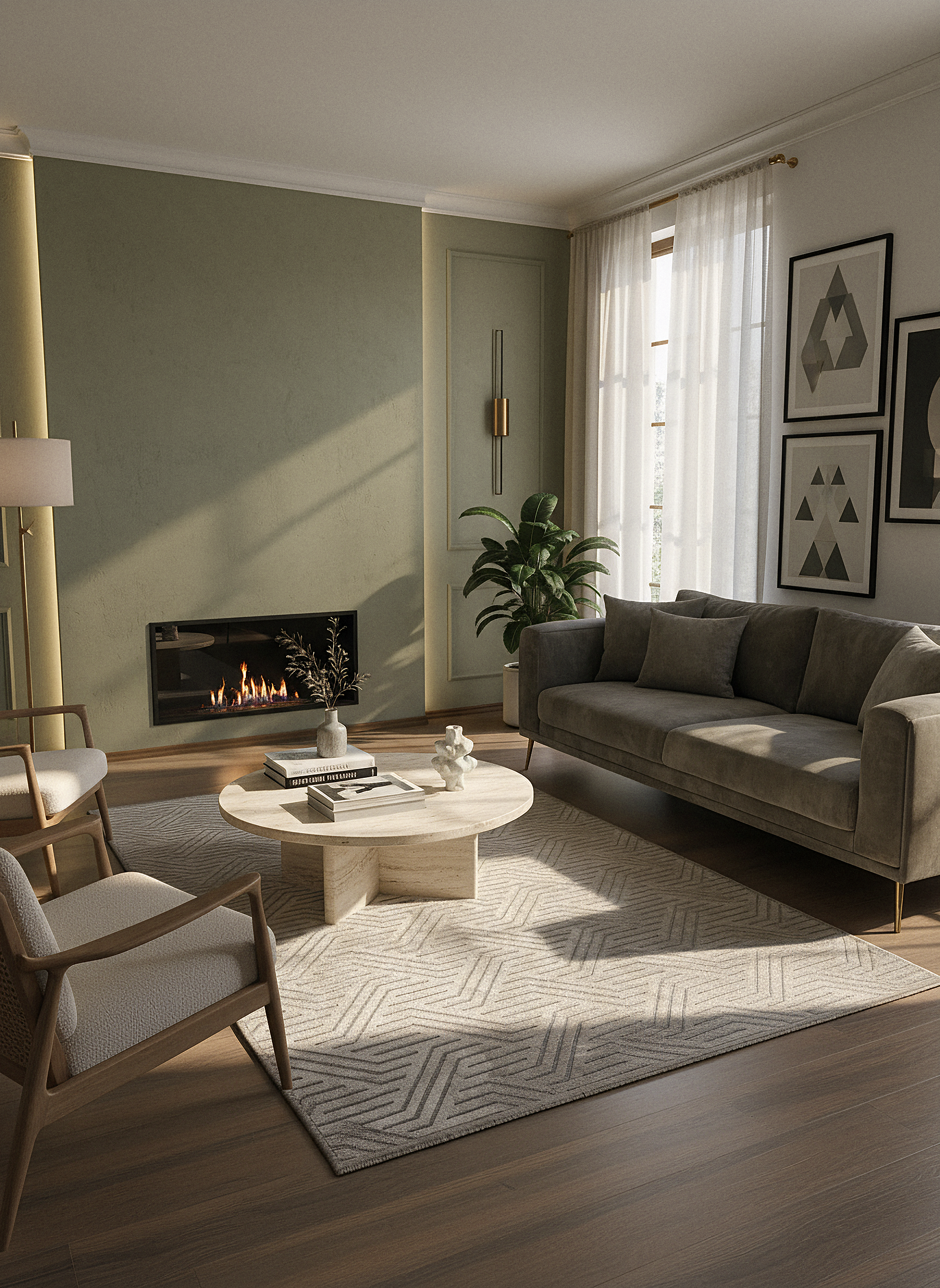 ŞÖNİL PERLA - VİZON Makinede Yıkanabilir Geometrik Modern Desenli Salon Koridor Mutfak Şönil Dokuma Halı