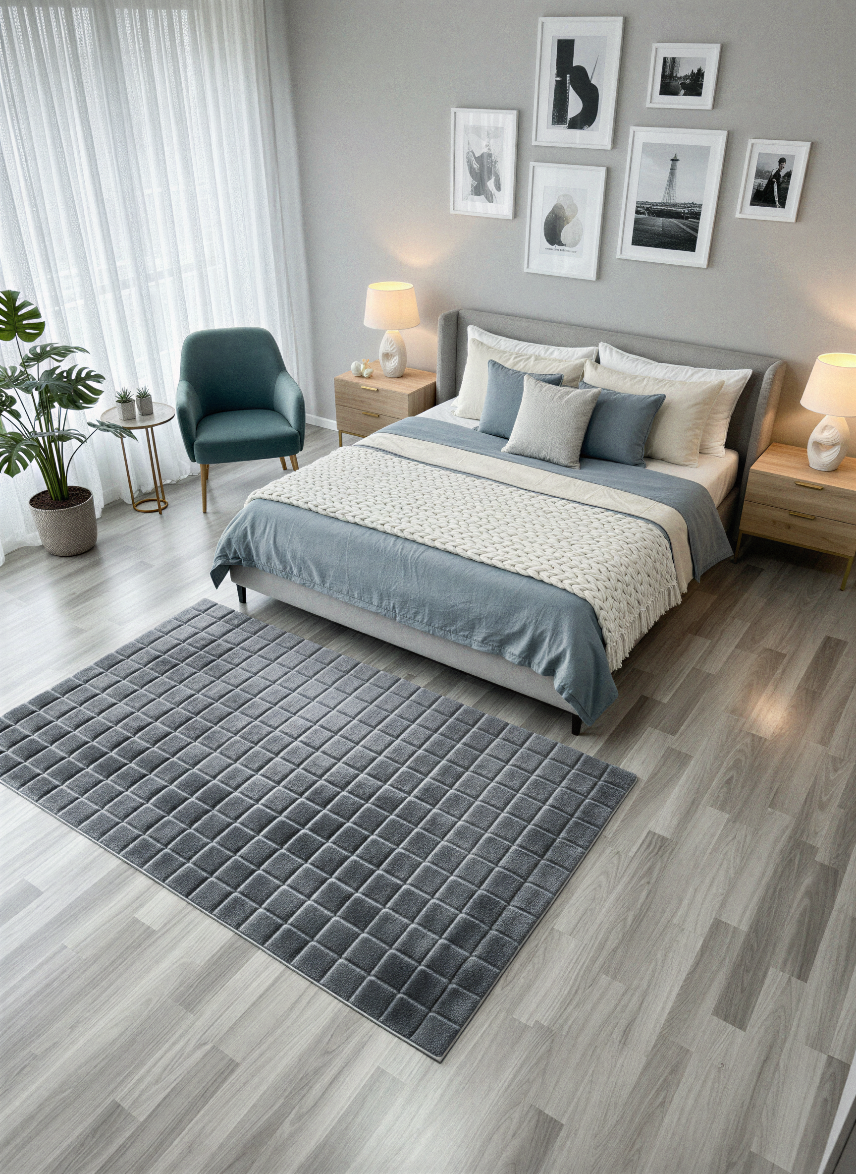 TAVŞAN SAMUR FÜME - Kaymaz Taban Tavşan Shaggy Yatak Odası Oturma Odası Çocuk Odası Halısı