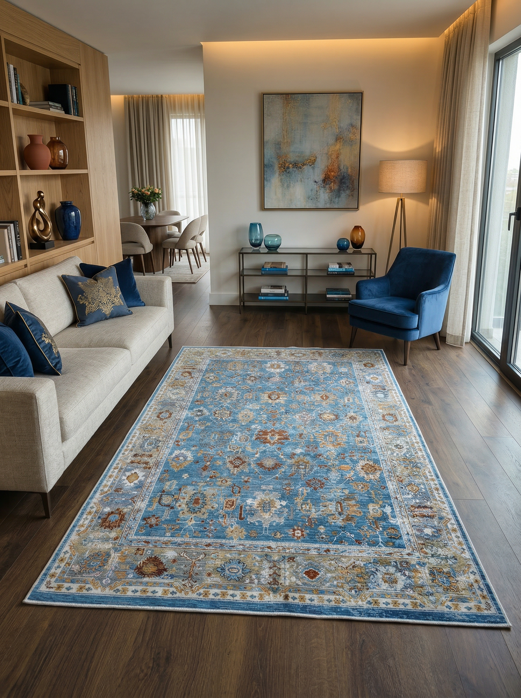 Arte VN016-2 Vintage Klasik Desenli Dekoratif Şönil Halı