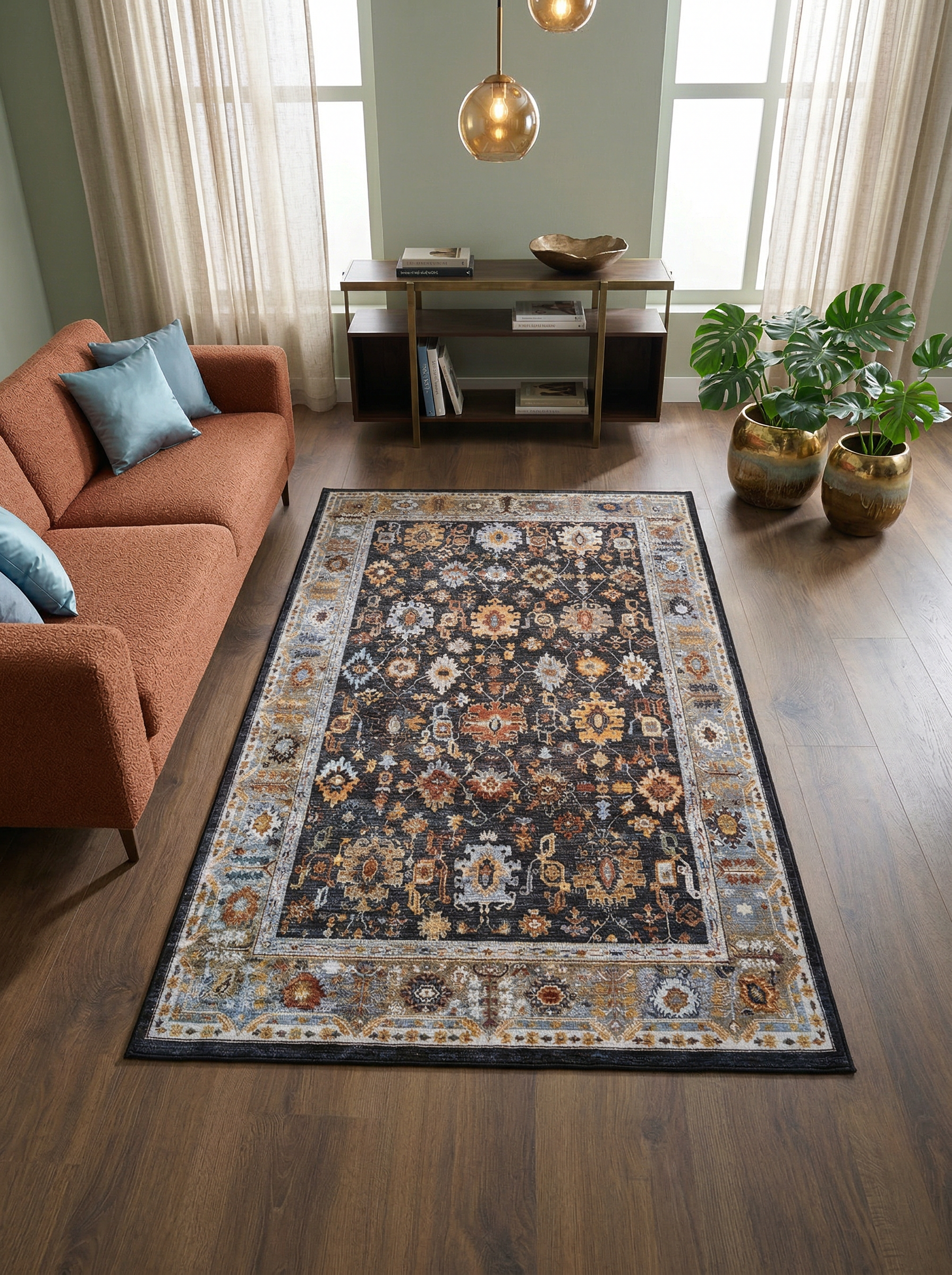 Arte VN016-4 Vintage Klasik Desenli Dekoratif Şönil Halı