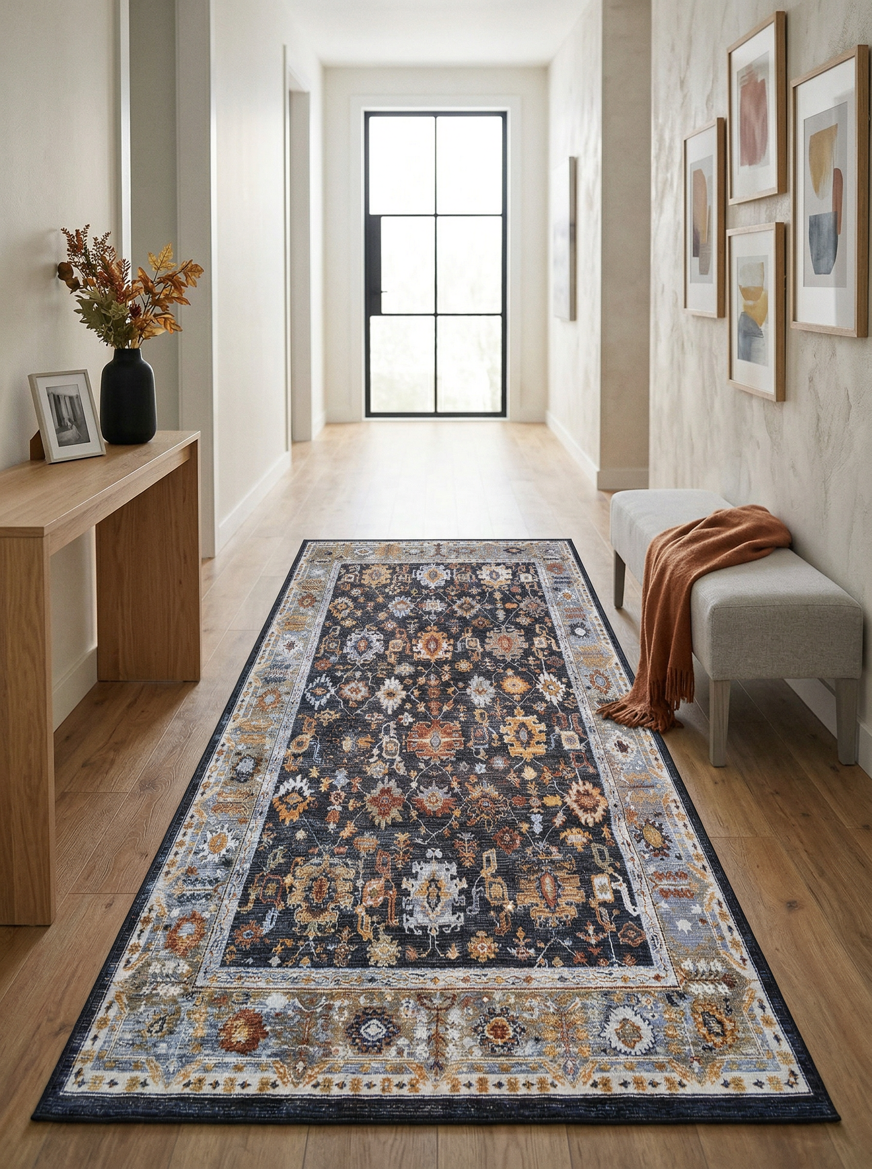 Arte VN016-4 Vintage Klasik Desenli Dekoratif Şönil Halı