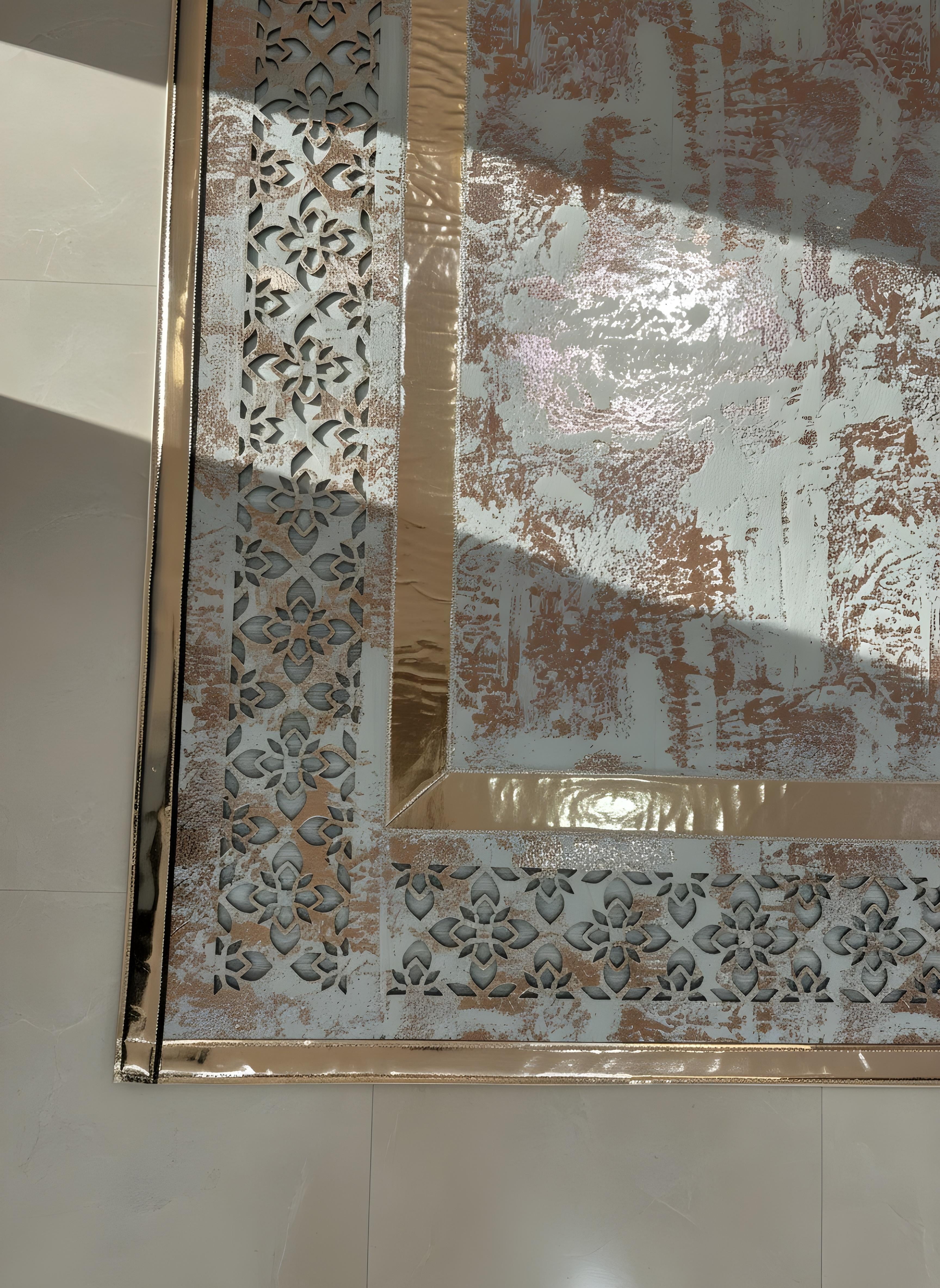 Royal Serisi Yakut - El İşçiliği ile Üretilmiş Varaklı Deri Dekoratif Halı