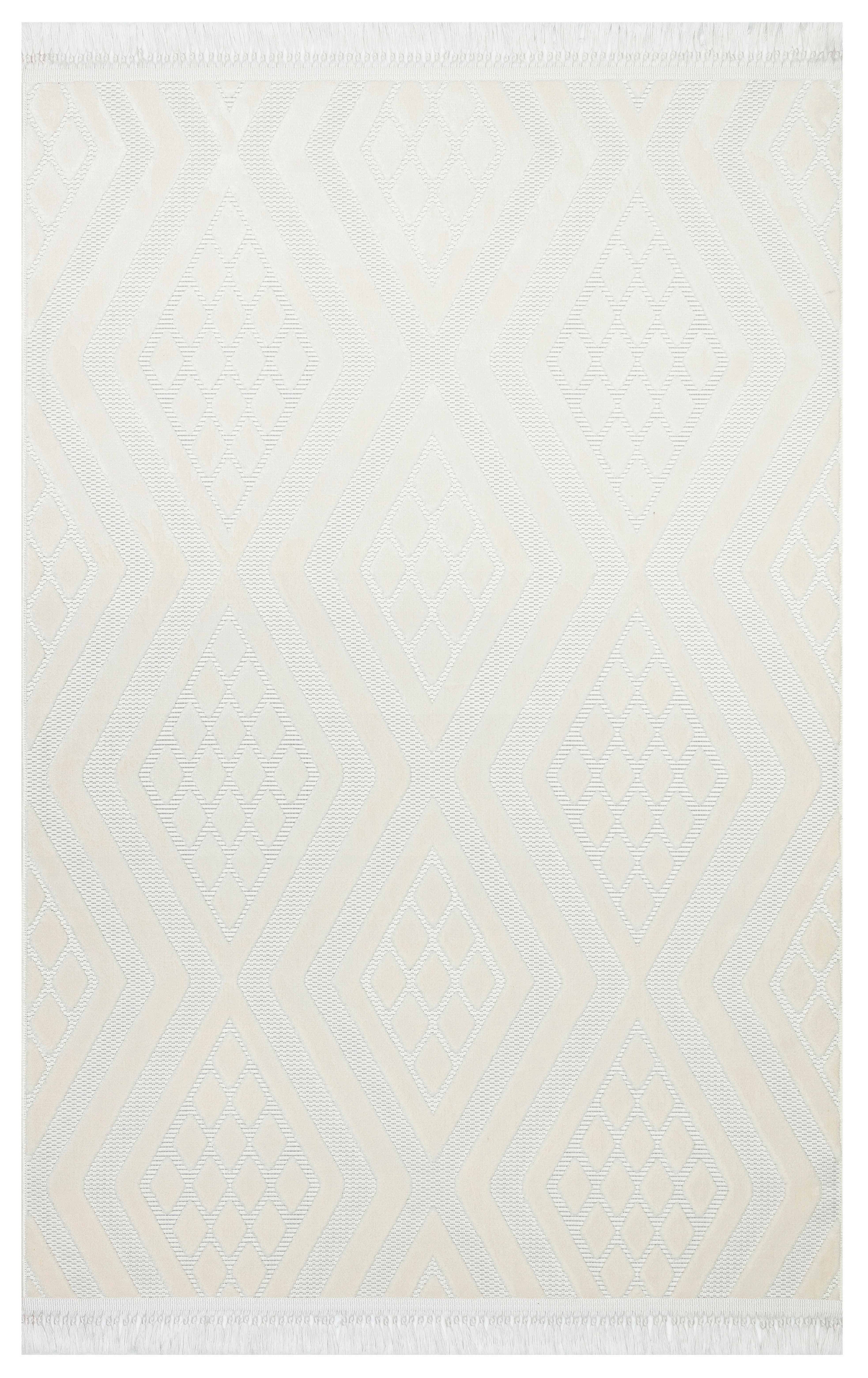 ARYA 5026-G-KREM Geometrik Desenli Dokuma Salon Koridor Mutfak Halısı-KP
