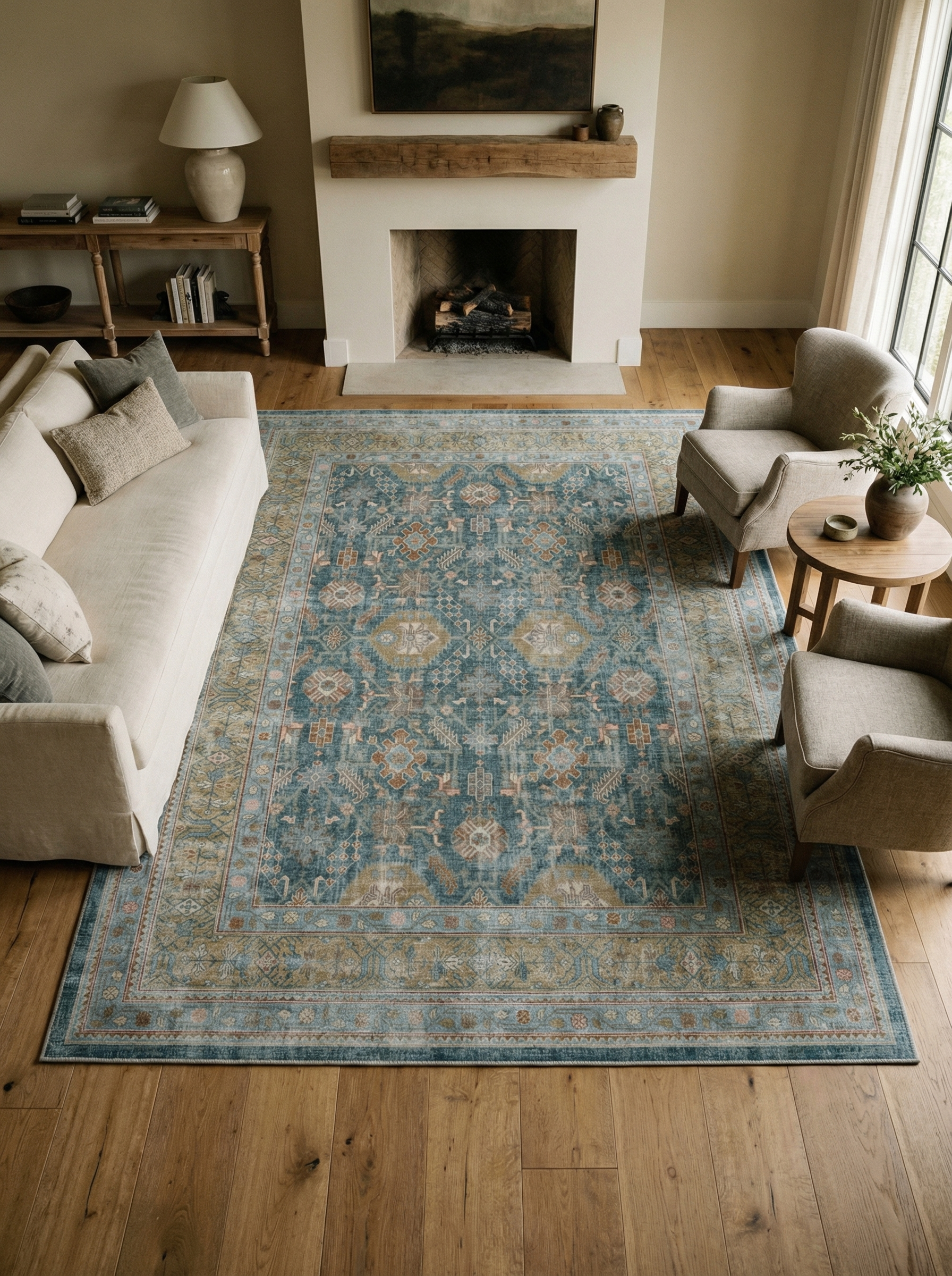 Arte VN008-1 Vintage Klasik Desenli Dekoratif Şönil Halı