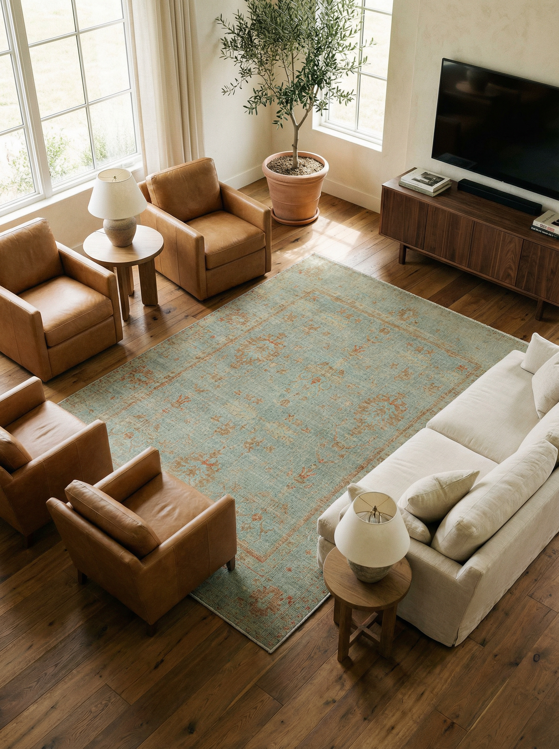 Arte VN025 Vintage Klasik Desenli Dekoratif Şönil Halı