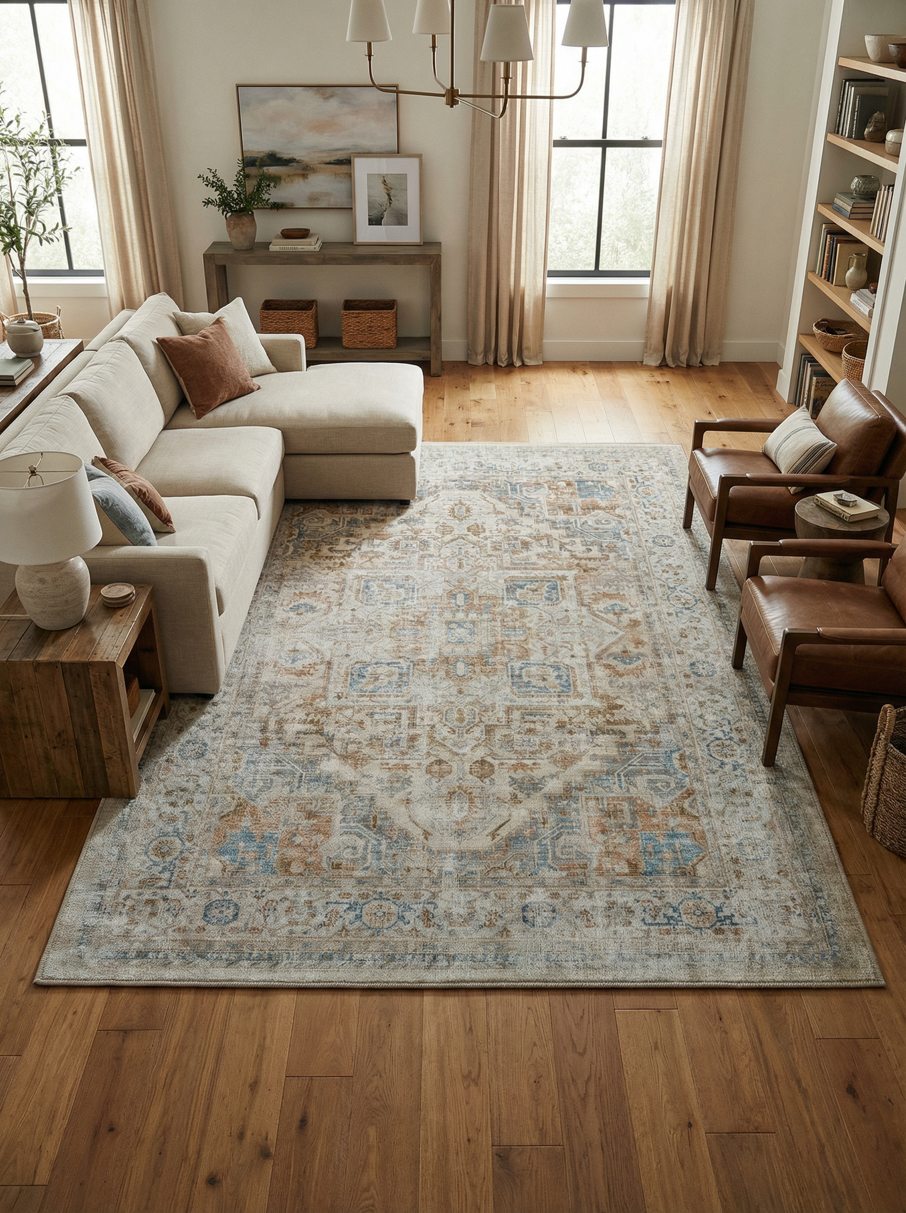 Arte VN026 Vintage Klasik Desenli Dekoratif Şönil Halı