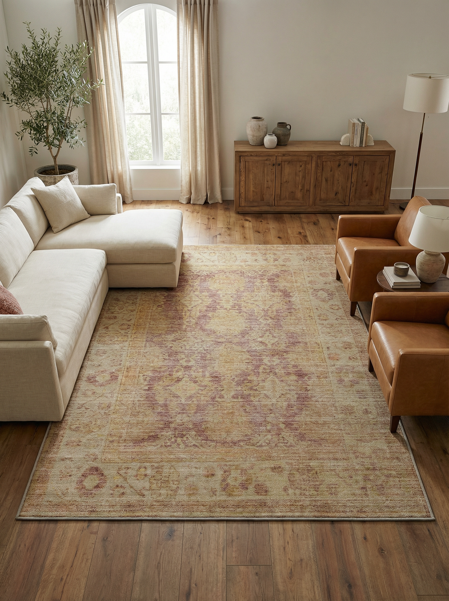 Arte VN031 Vintage Klasik Desenli Dekoratif Şönil Halı