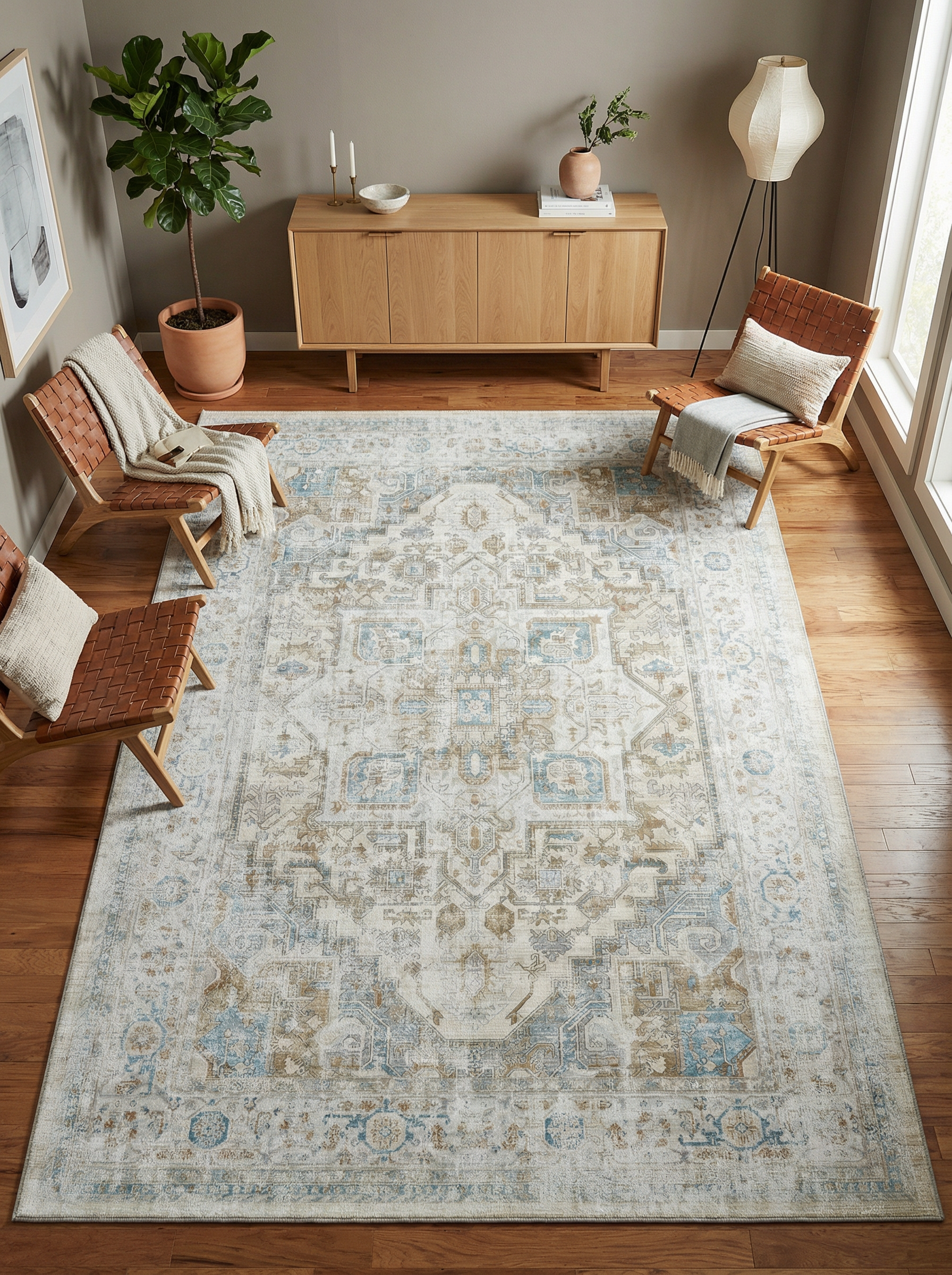 Arte VN033-1 Vintage Klasik Desenli Dekoratif Şönil Halı