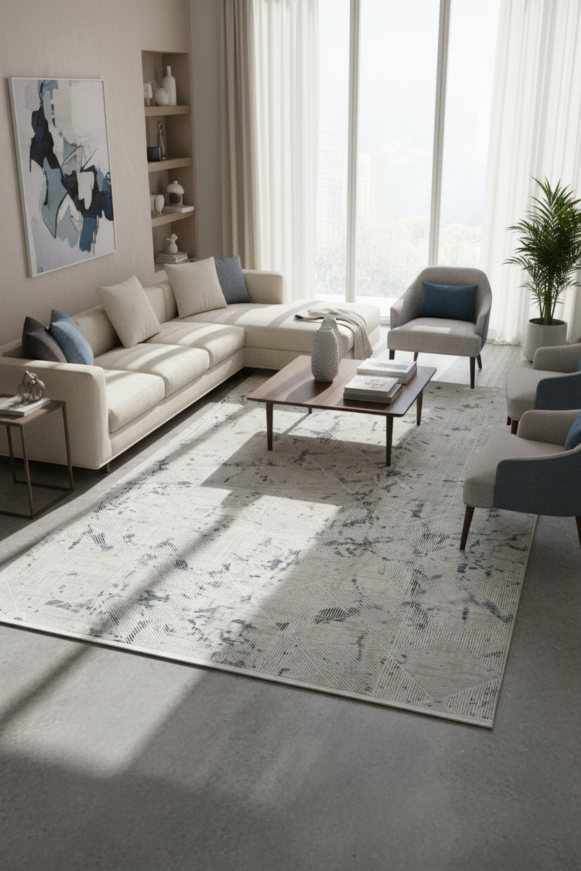 SÜMER 8037-G GRİ GÜMÜŞ Sentetik Bambu Parlak Saten Salon Koridor Mutfak Halısı-KP