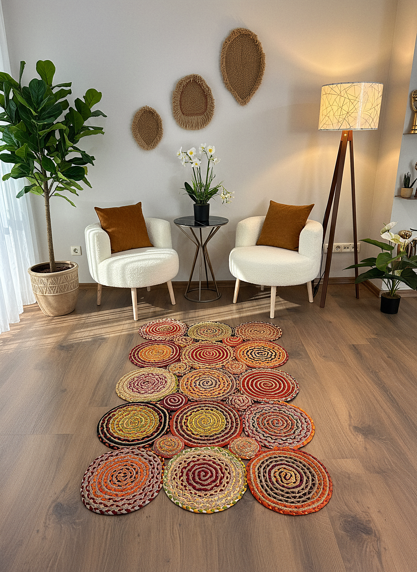 JÜT-KV413 Elde Dokuma Doğal Jüt Hasır Halı