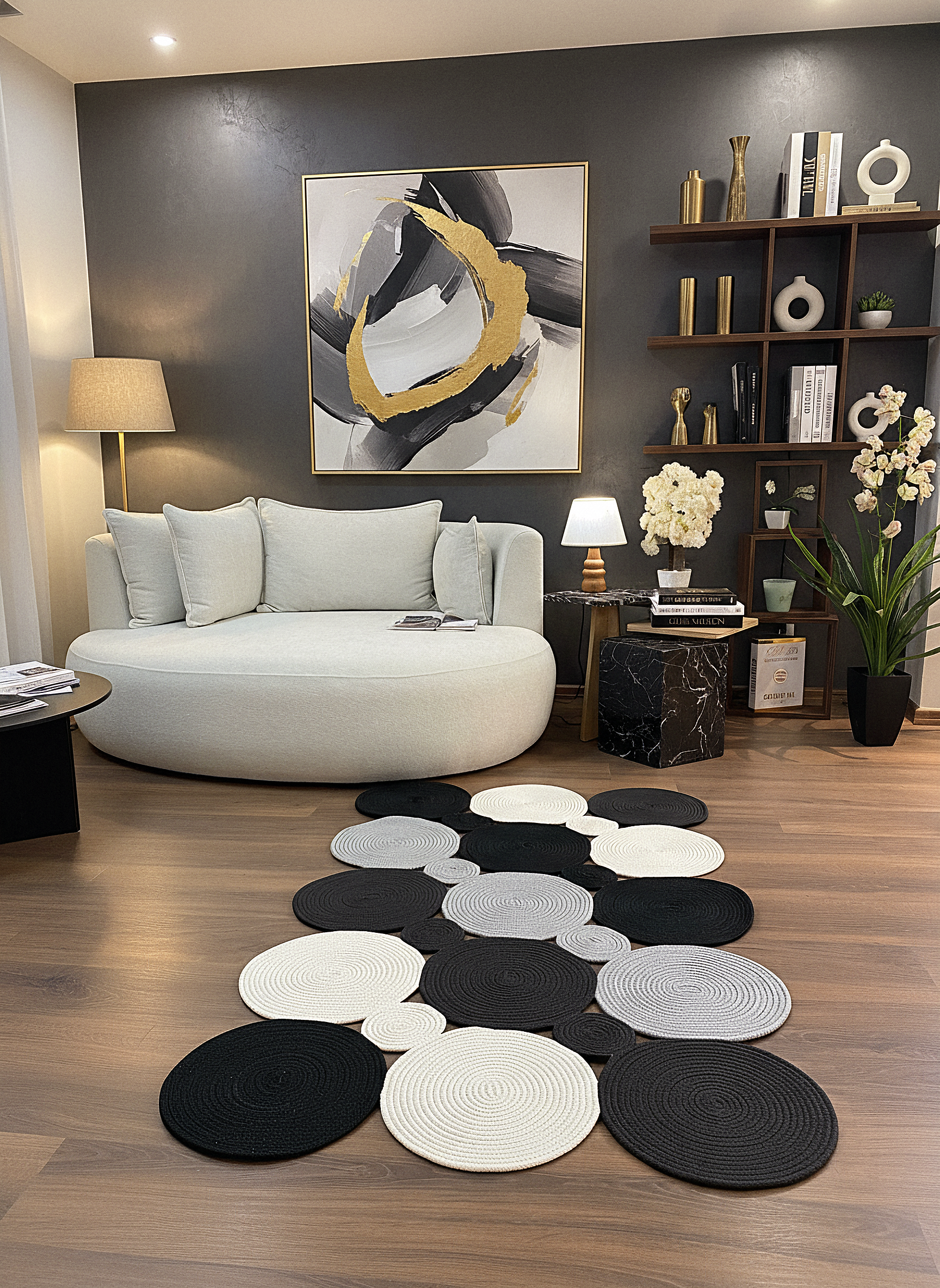 JÜT-KV429 Elde Dokuma Doğal Jüt Hasır Halı