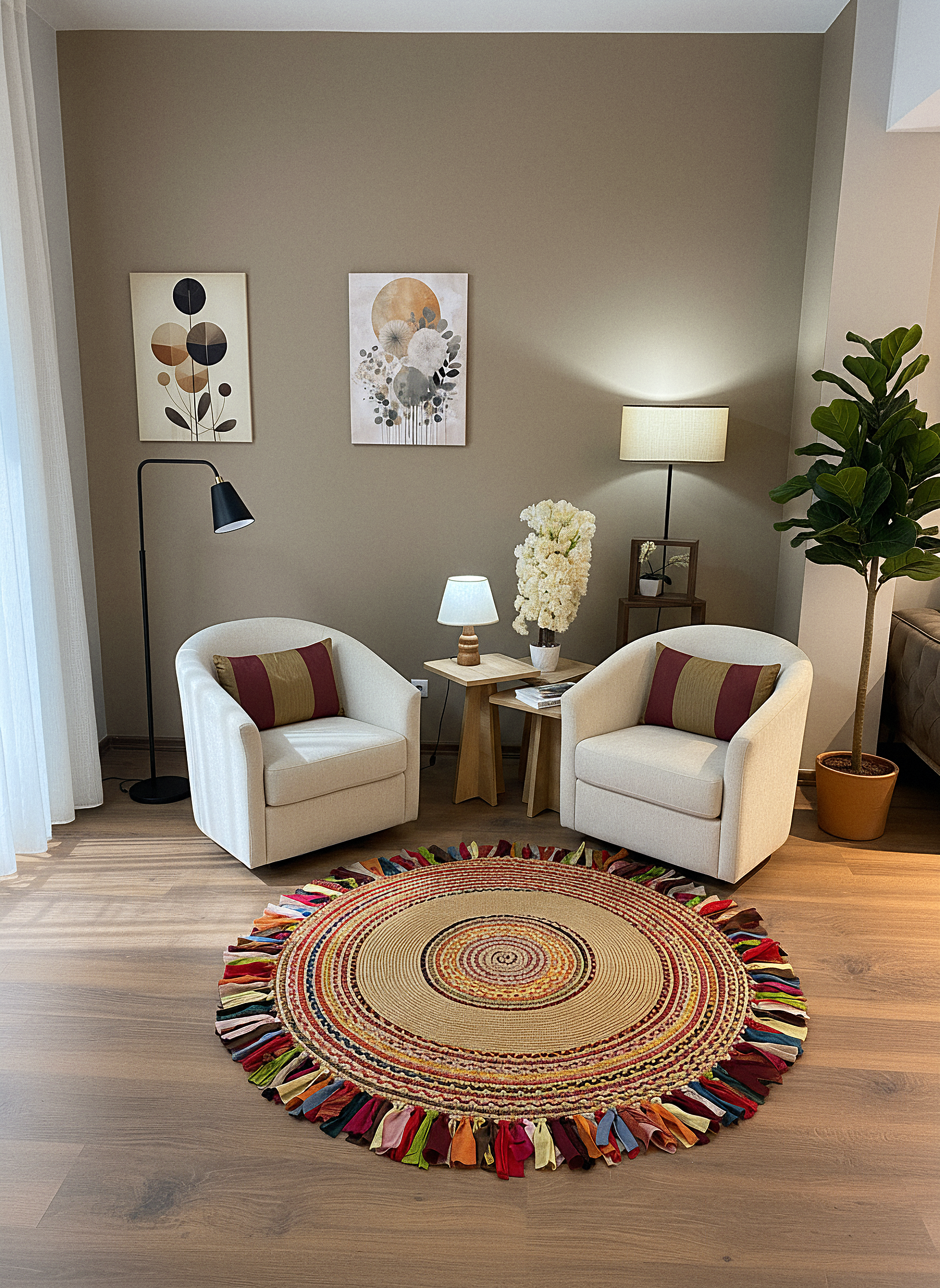 JÜT-RV410 Elde Dokuma Doğal Jüt Hasır Halı