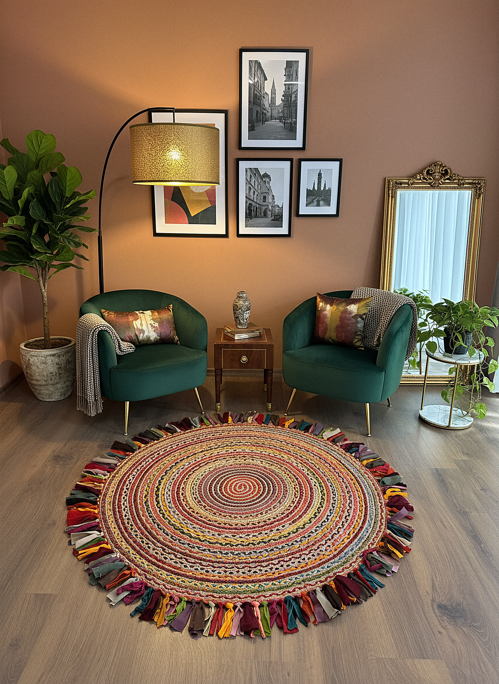 JÜT-RV410 Elde Dokuma Doğal Jüt Hasır Halı