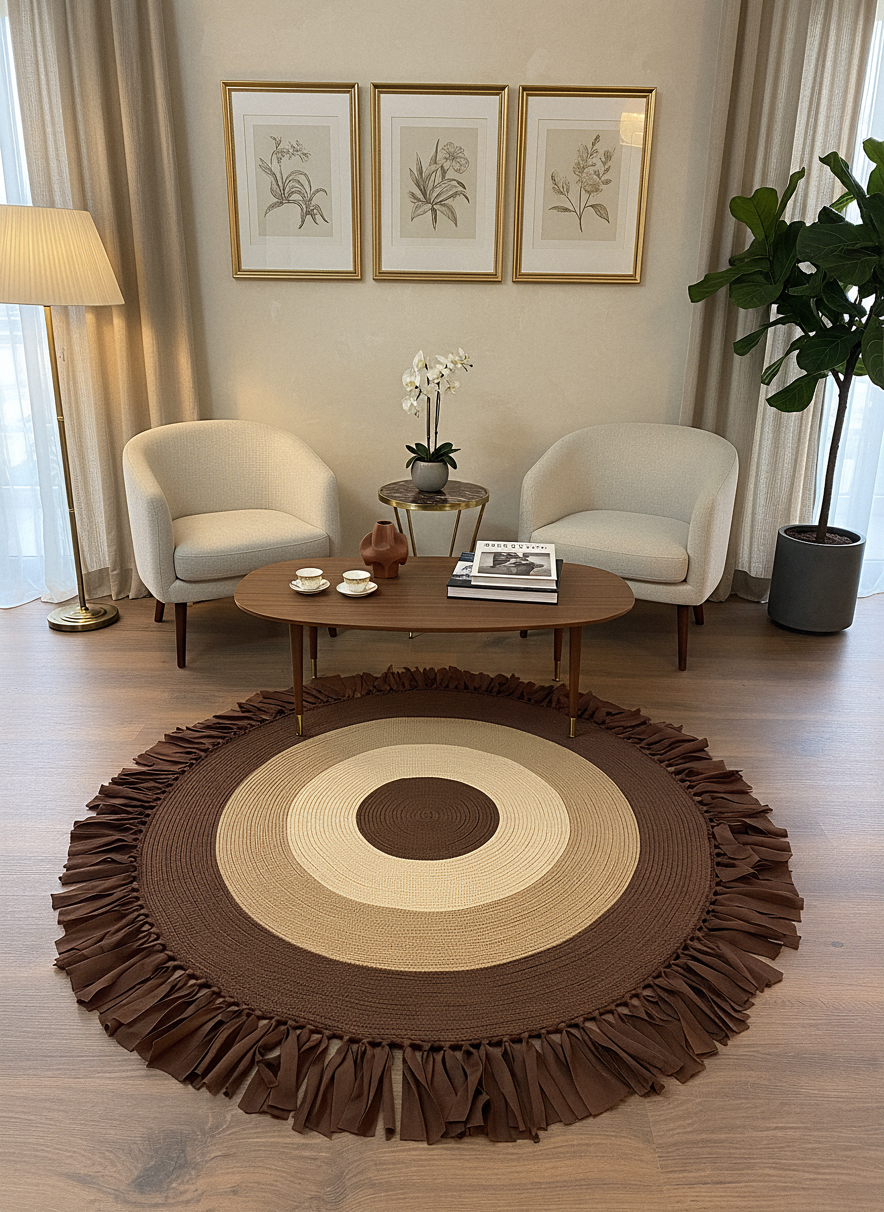 JÜT-221 Elde Dokuma Doğal Jüt Hasır Halı