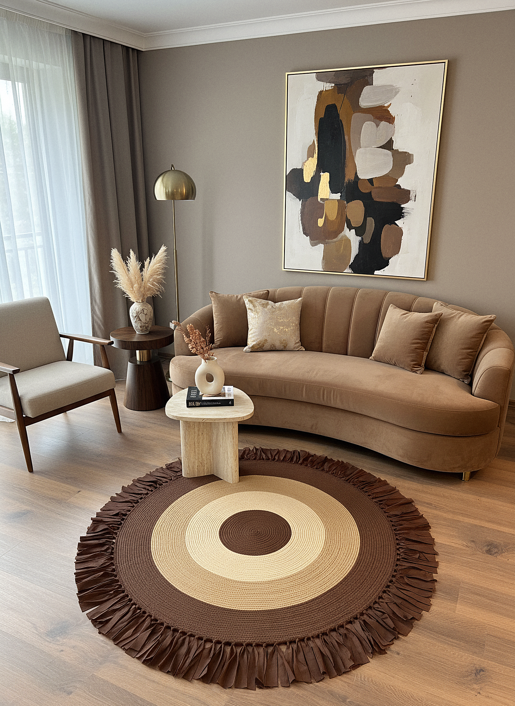 JÜT-221 Elde Dokuma Doğal Jüt Hasır Halı