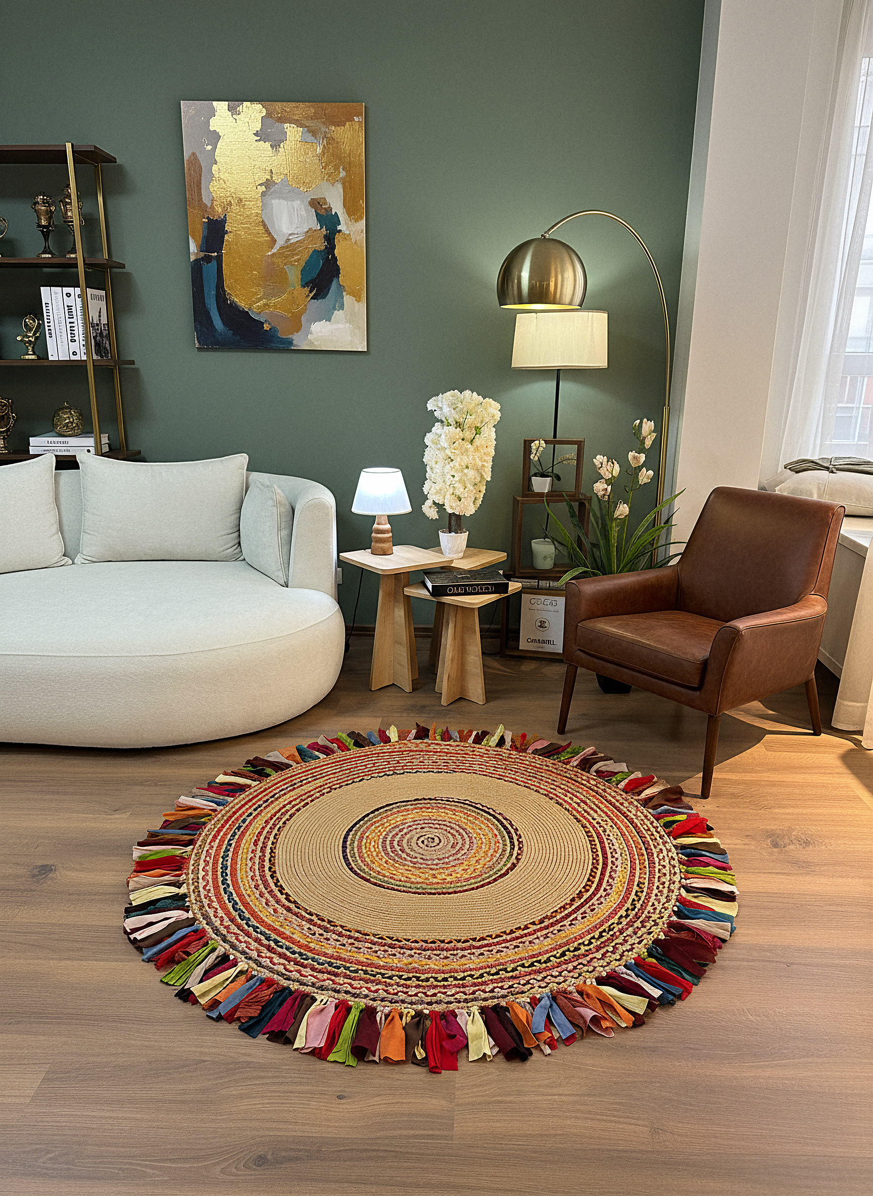 JÜT-1001 Elde Dokuma Doğal Jüt Hasır Halı