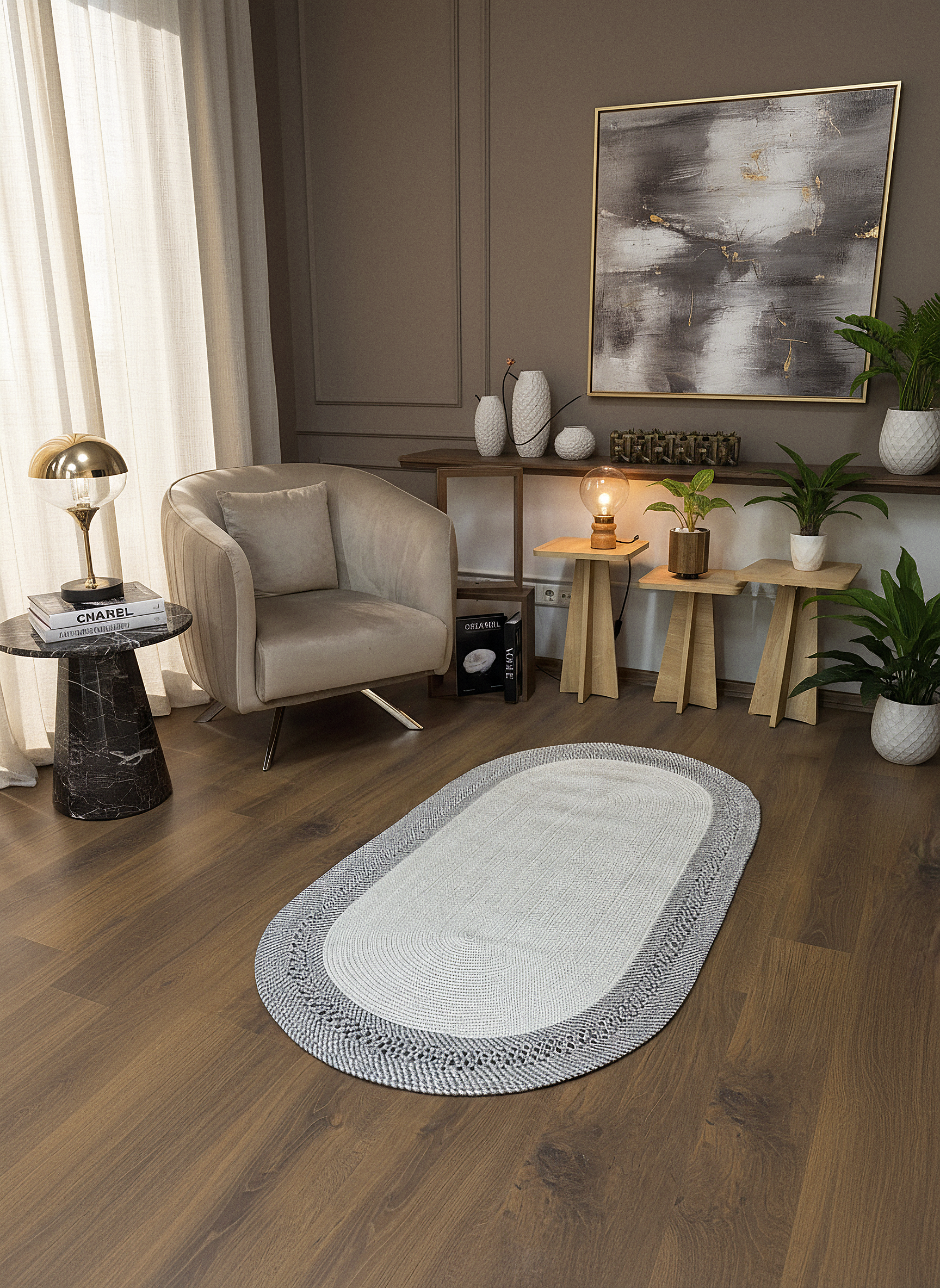 JÜT-C19 Elde Dokuma Doğal Jüt Hasır Halı