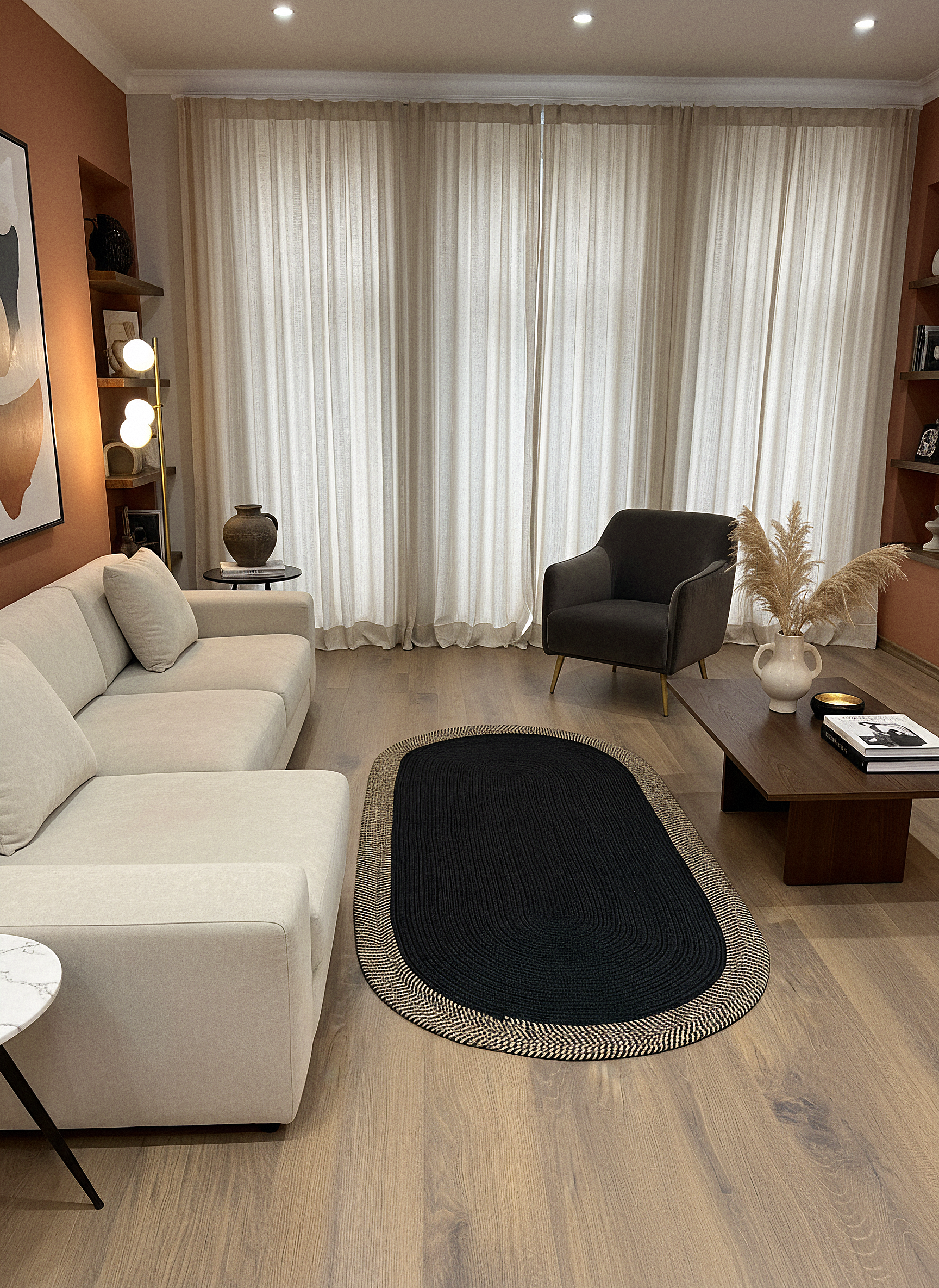 JÜT-C15 Elde Dokuma Doğal Jüt Hasır Halı