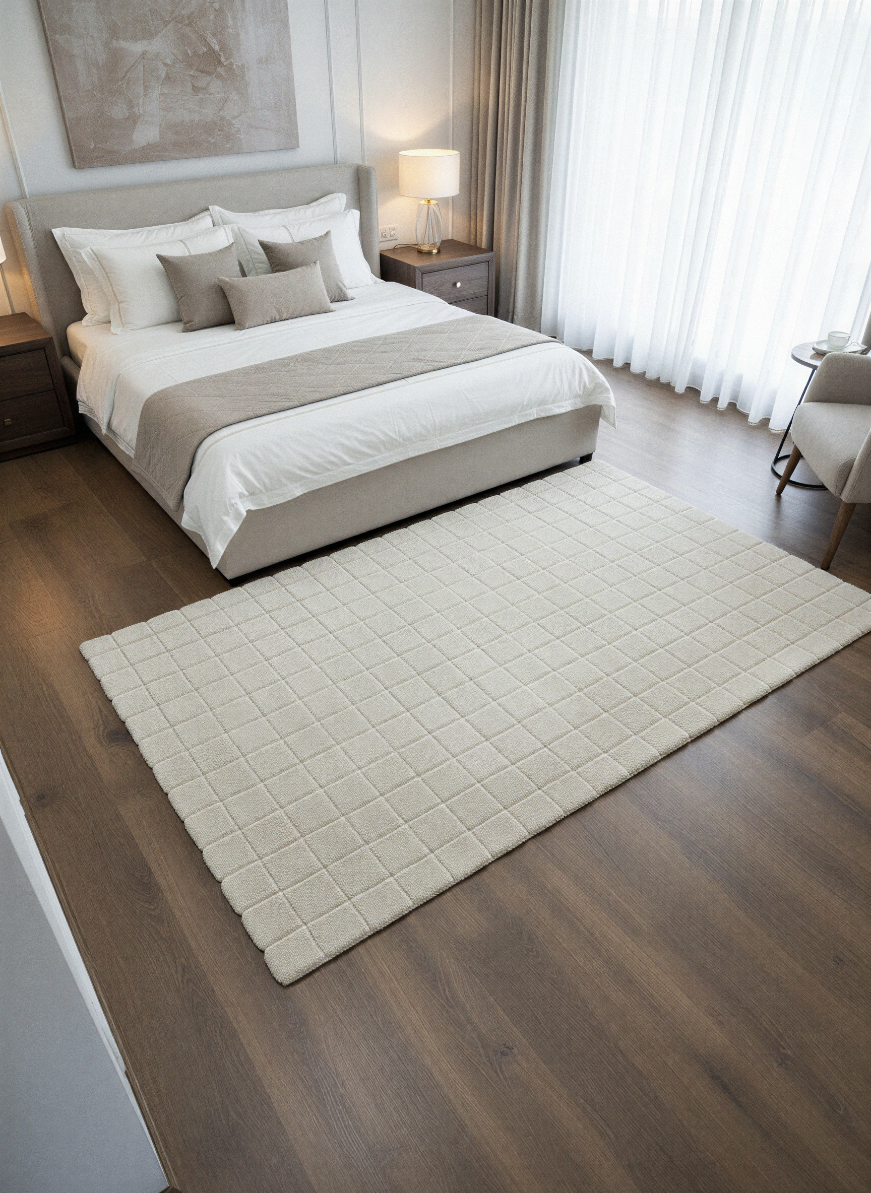 TAVŞAN SAMUR BEJ - Kaymaz Taban Tavşan Shaggy Yatak Odası Oturma Odası Çocuk Odası Halısı