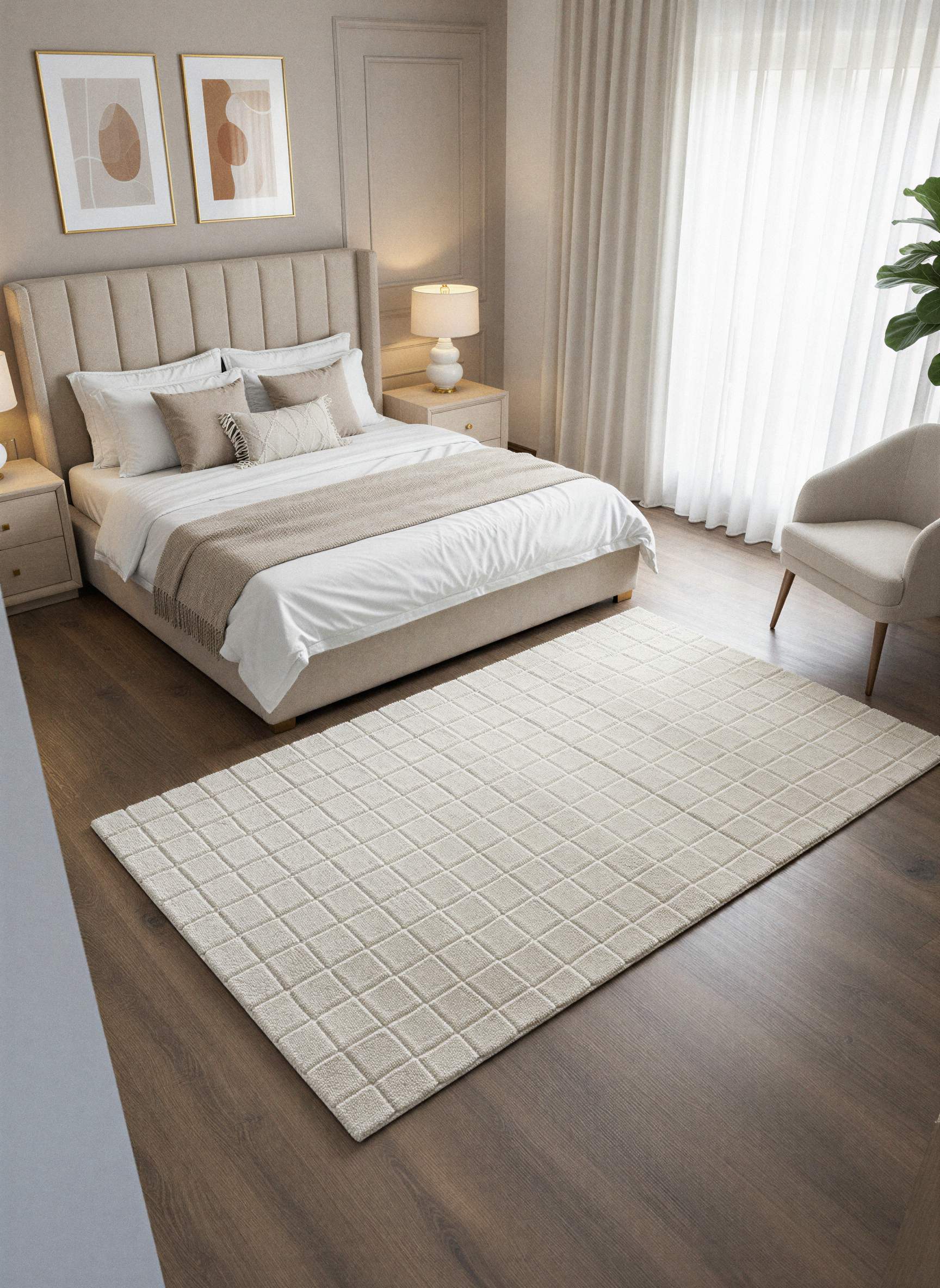 TAVŞAN SAMUR BEJ - Kaymaz Taban Tavşan Shaggy Yatak Odası Oturma Odası Çocuk Odası Halısı