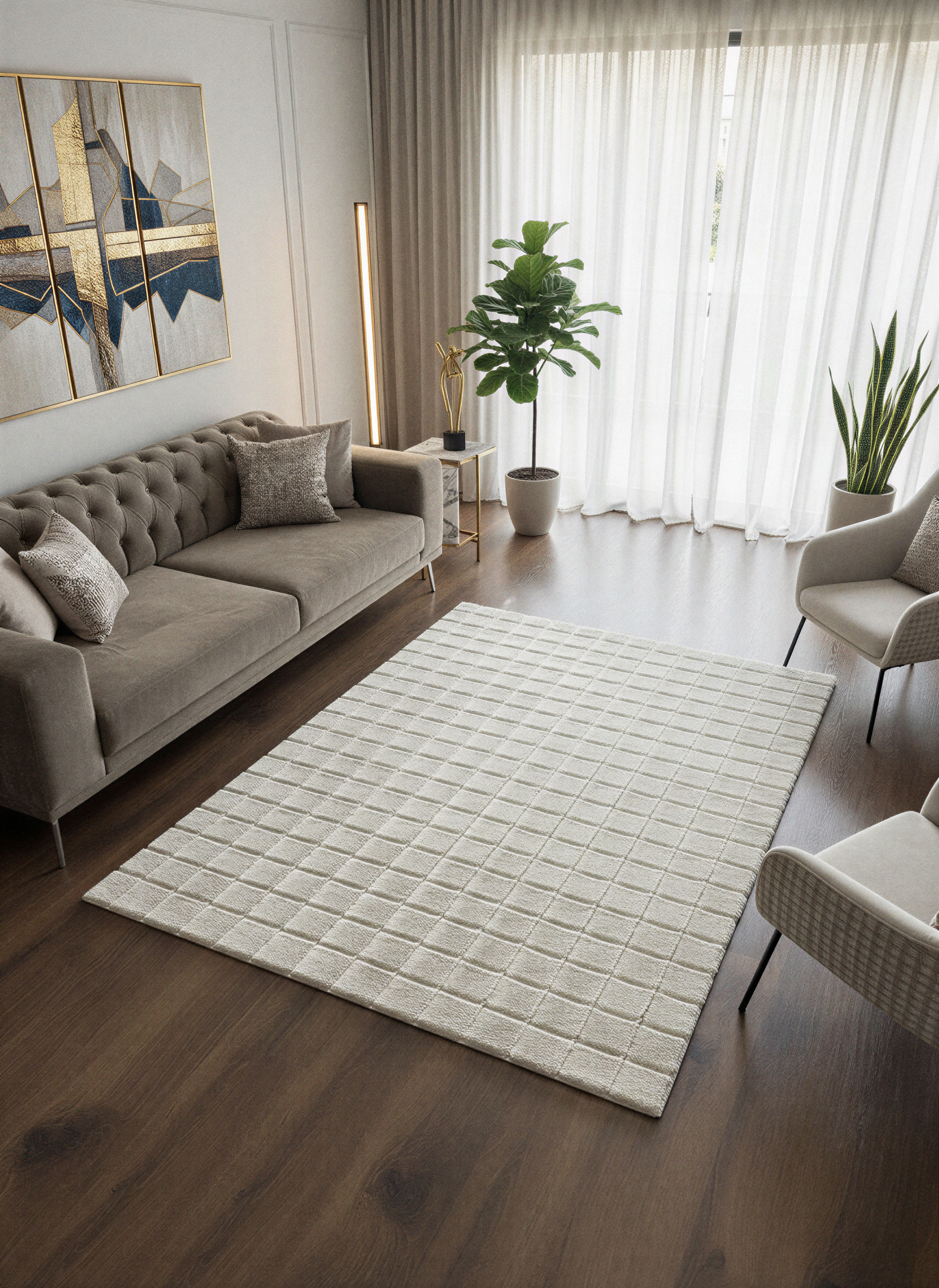 TAVŞAN SAMUR BEJ - Kaymaz Taban Tavşan Shaggy Yatak Odası Oturma Odası Çocuk Odası Halısı