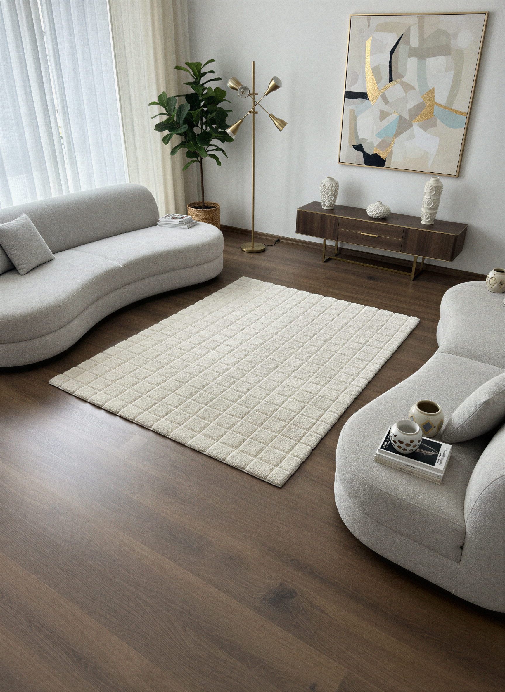 TAVŞAN SAMUR BEJ - Kaymaz Taban Tavşan Shaggy Yatak Odası Oturma Odası Çocuk Odası Halısı