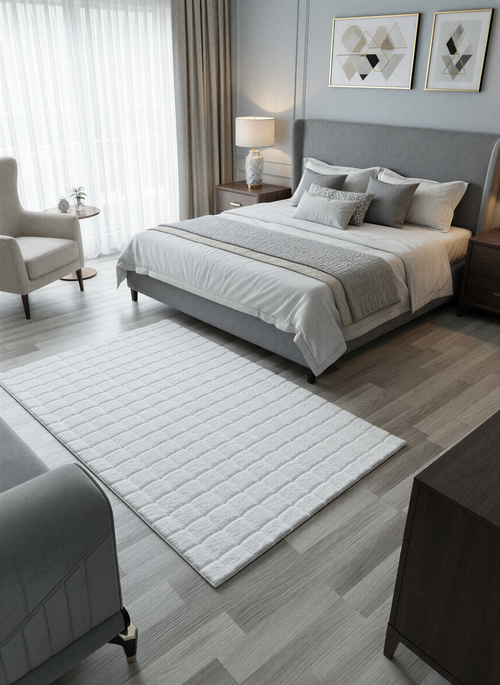 TAVŞAN SAMUR BEYAZ - Kaymaz Taban Tavşan Shaggy Yatak Odası Oturma Odası Çocuk Odası Halısı