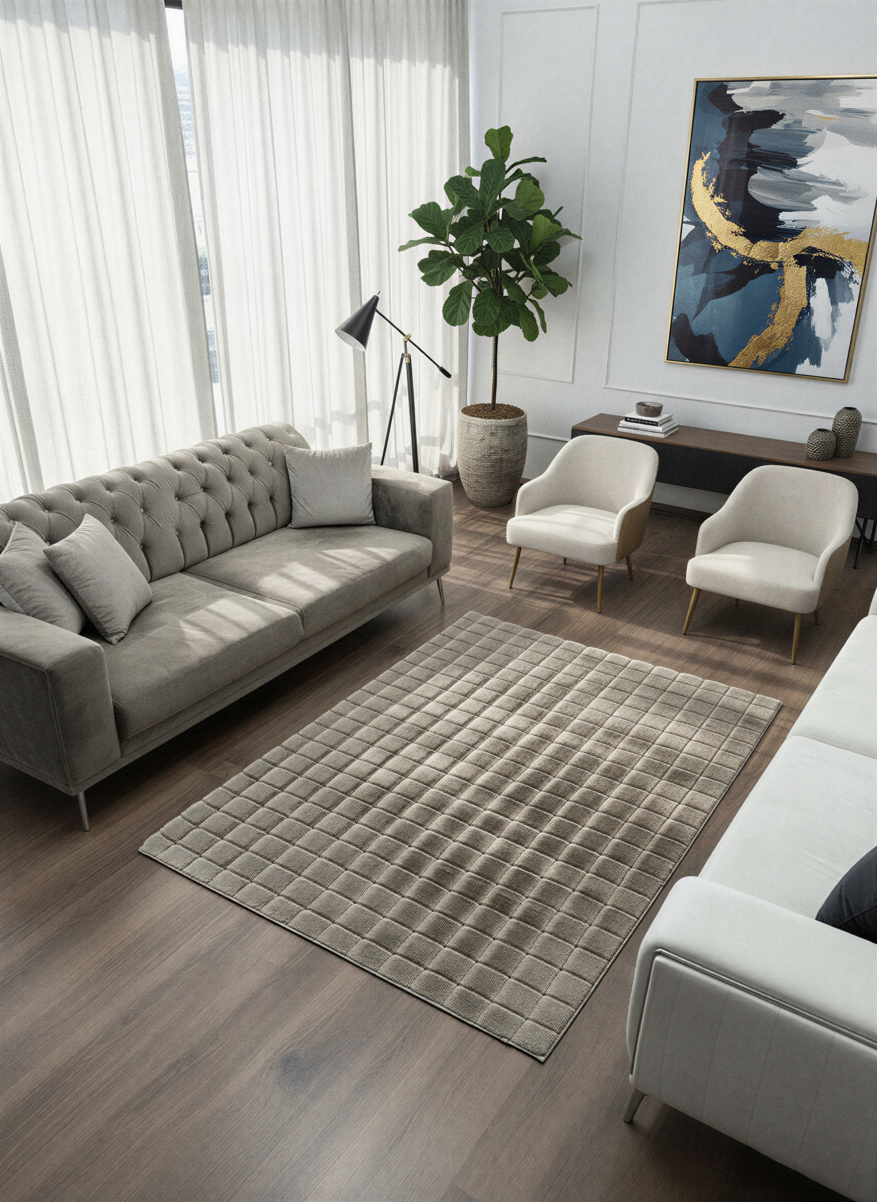 TAVŞAN SAMUR VİZON - Kaymaz Taban Tavşan Shaggy Yatak Odası Oturma Odası Çocuk Odası Halısı