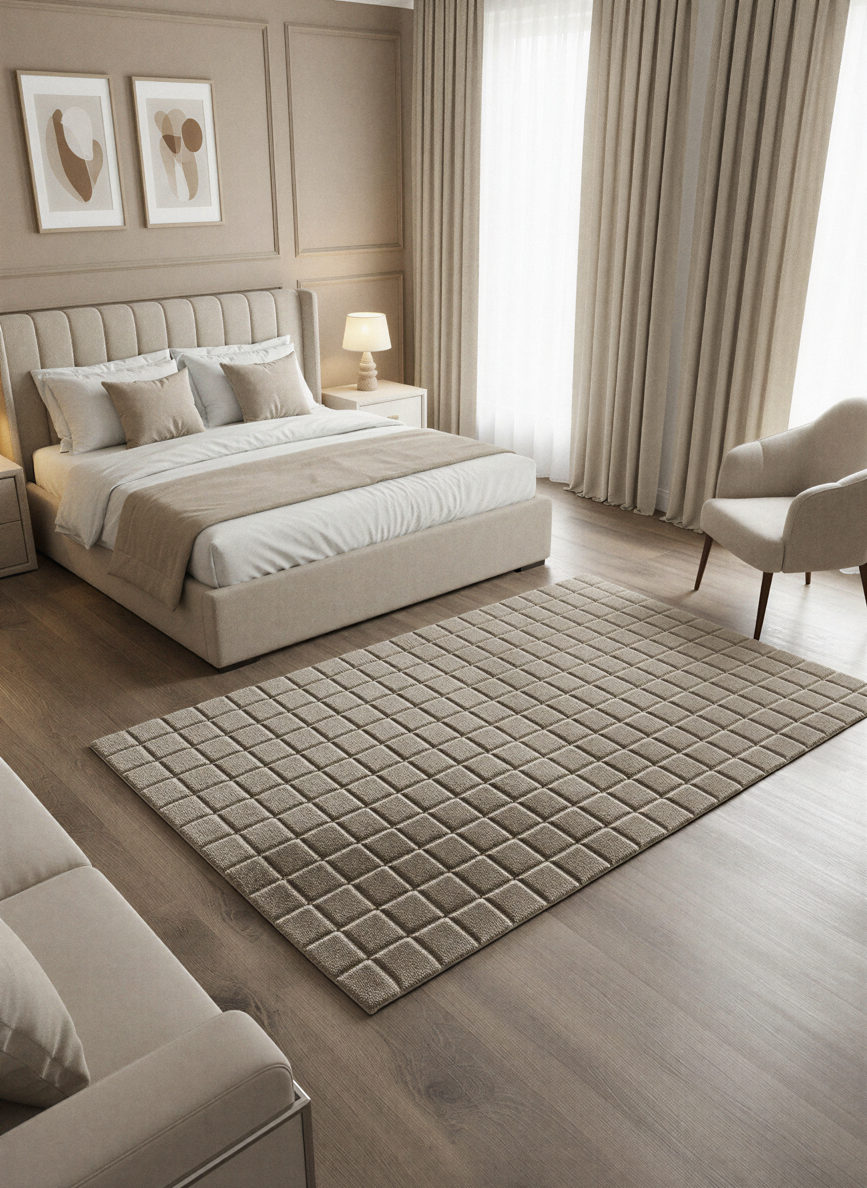 TAVŞAN SAMUR VİZON - Kaymaz Taban Tavşan Shaggy Yatak Odası Oturma Odası Çocuk Odası Halısı