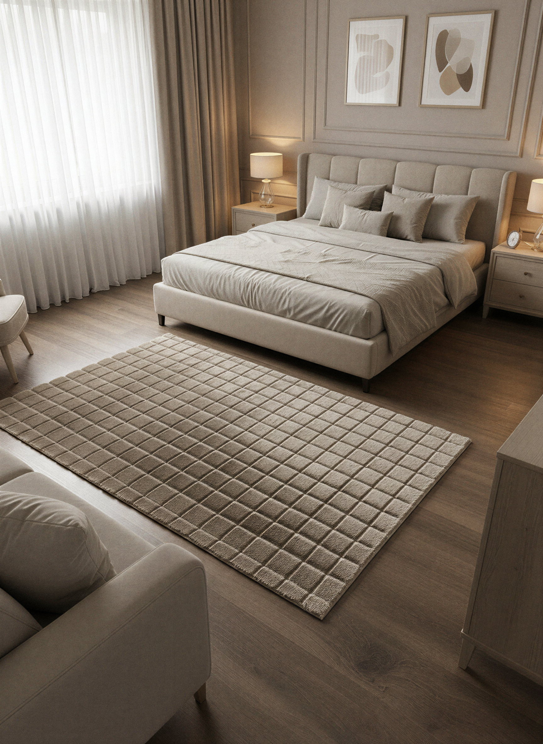 TAVŞAN SAMUR VİZON - Kaymaz Taban Tavşan Shaggy Yatak Odası Oturma Odası Çocuk Odası Halısı