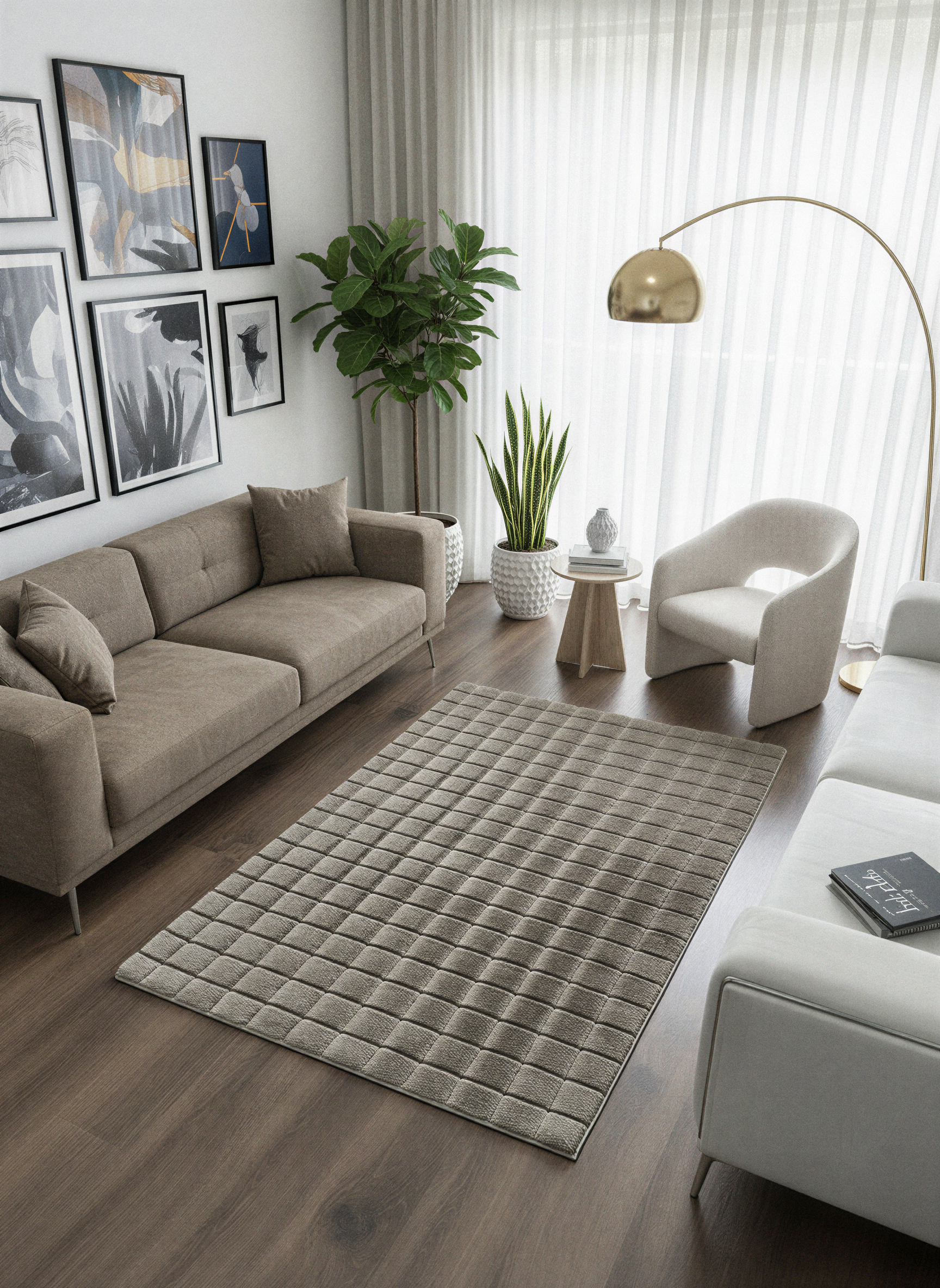 TAVŞAN SAMUR VİZON - Kaymaz Taban Tavşan Shaggy Yatak Odası Oturma Odası Çocuk Odası Halısı