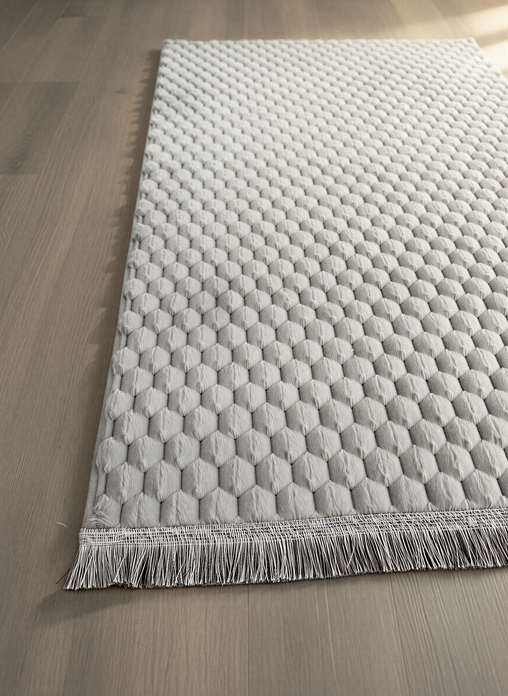 TAVŞAN PETEK GRİ - Kaymaz Deri Taban Tavşan Shaggy Yatak Odası Oturma Odası Çocuk Odası Halısı