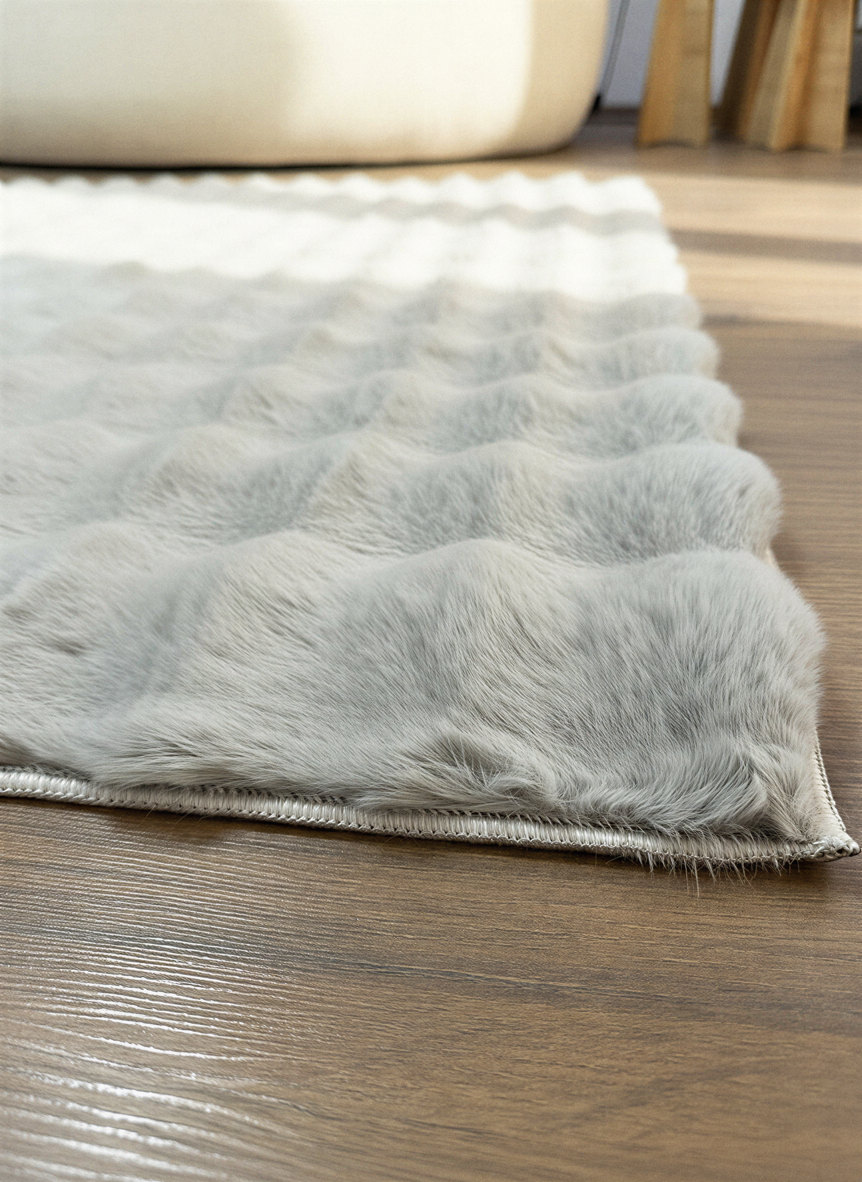 TAVŞAN BUBBLE GRİ - Kaymaz Dokuma Taban Tavşan Shaggy Yatak Odası Oturma Odası Çocuk Odası Halısı