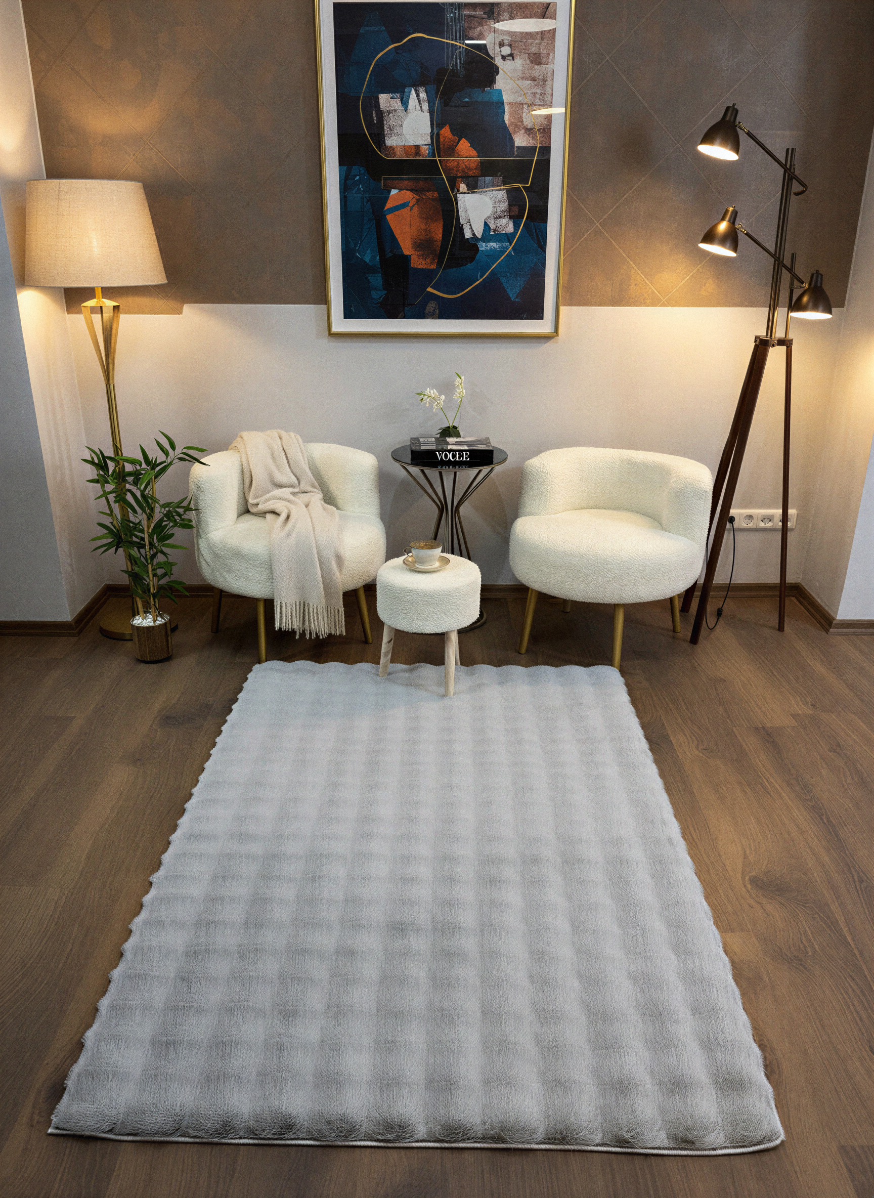 TAVŞAN BUBBLE GRİ - Kaymaz Dokuma Taban Tavşan Shaggy Yatak Odası Oturma Odası Çocuk Odası Halısı