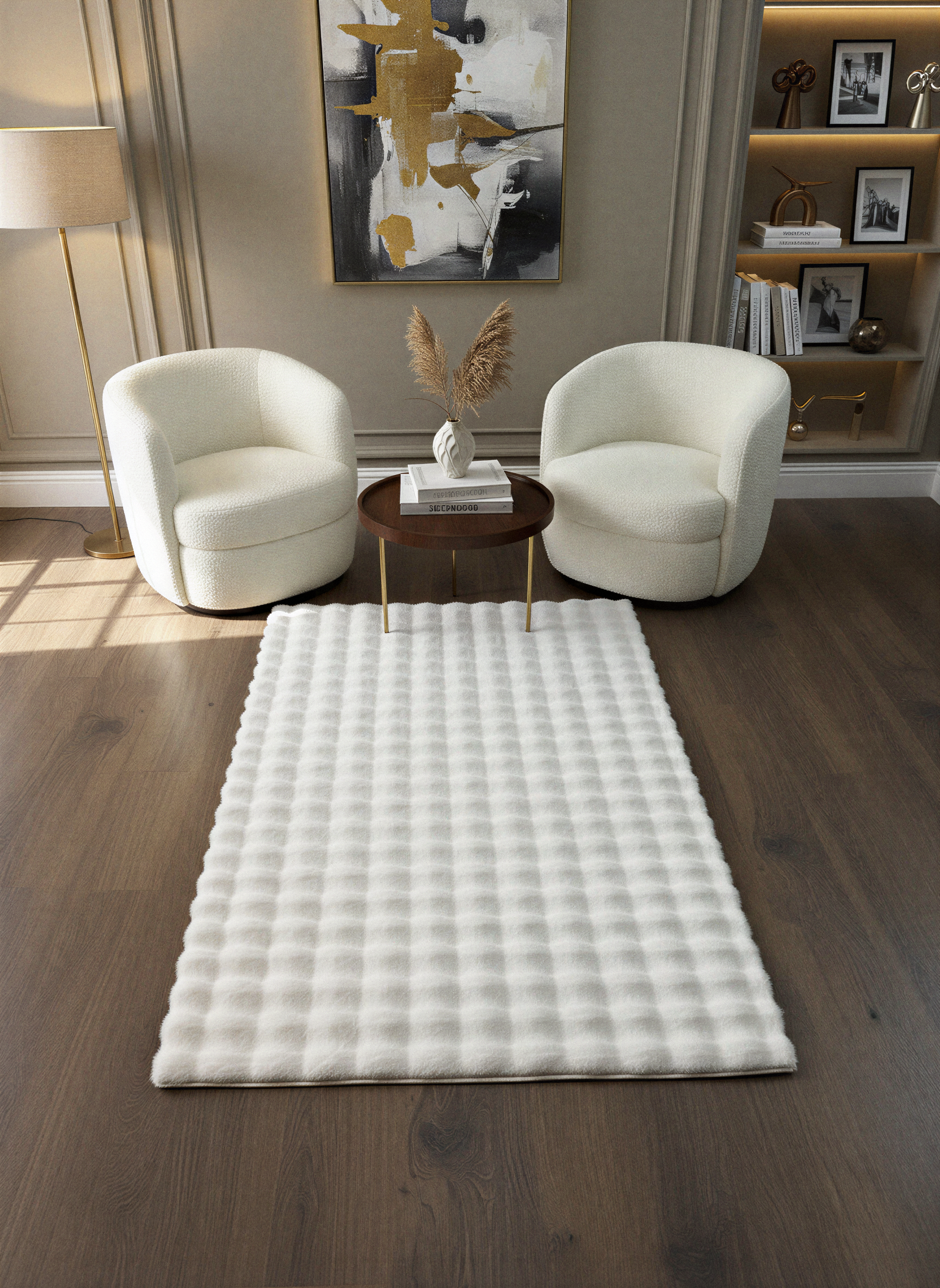 TAVŞAN BUBBLE KREM - Kaymaz Dokuma Taban Tavşan Shaggy Yatak Odası Oturma Odası Çocuk Odası Halısı