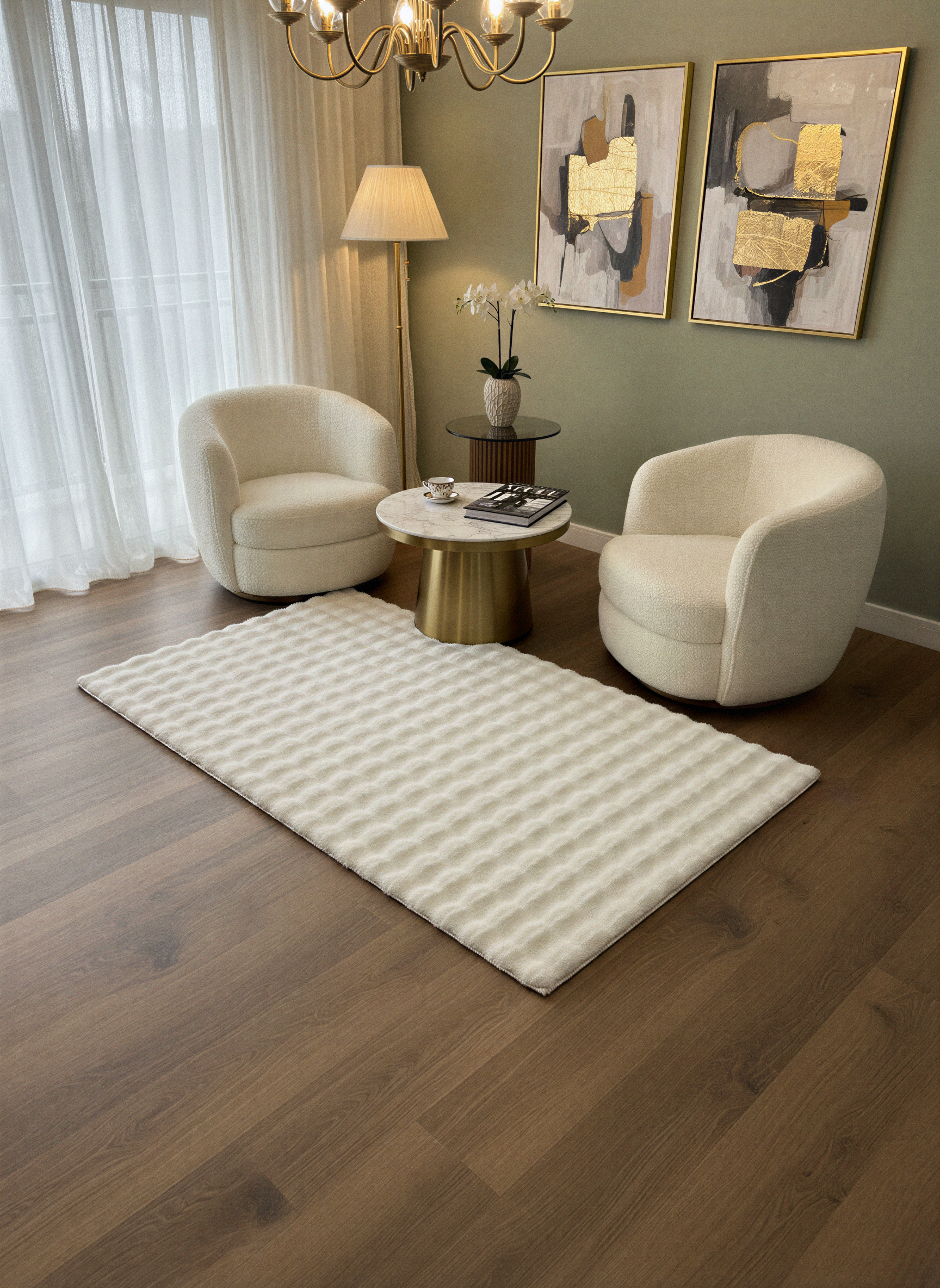 TAVŞAN BUBBLE KREM - Kaymaz Dokuma Taban Tavşan Shaggy Yatak Odası Oturma Odası Çocuk Odası Halısı