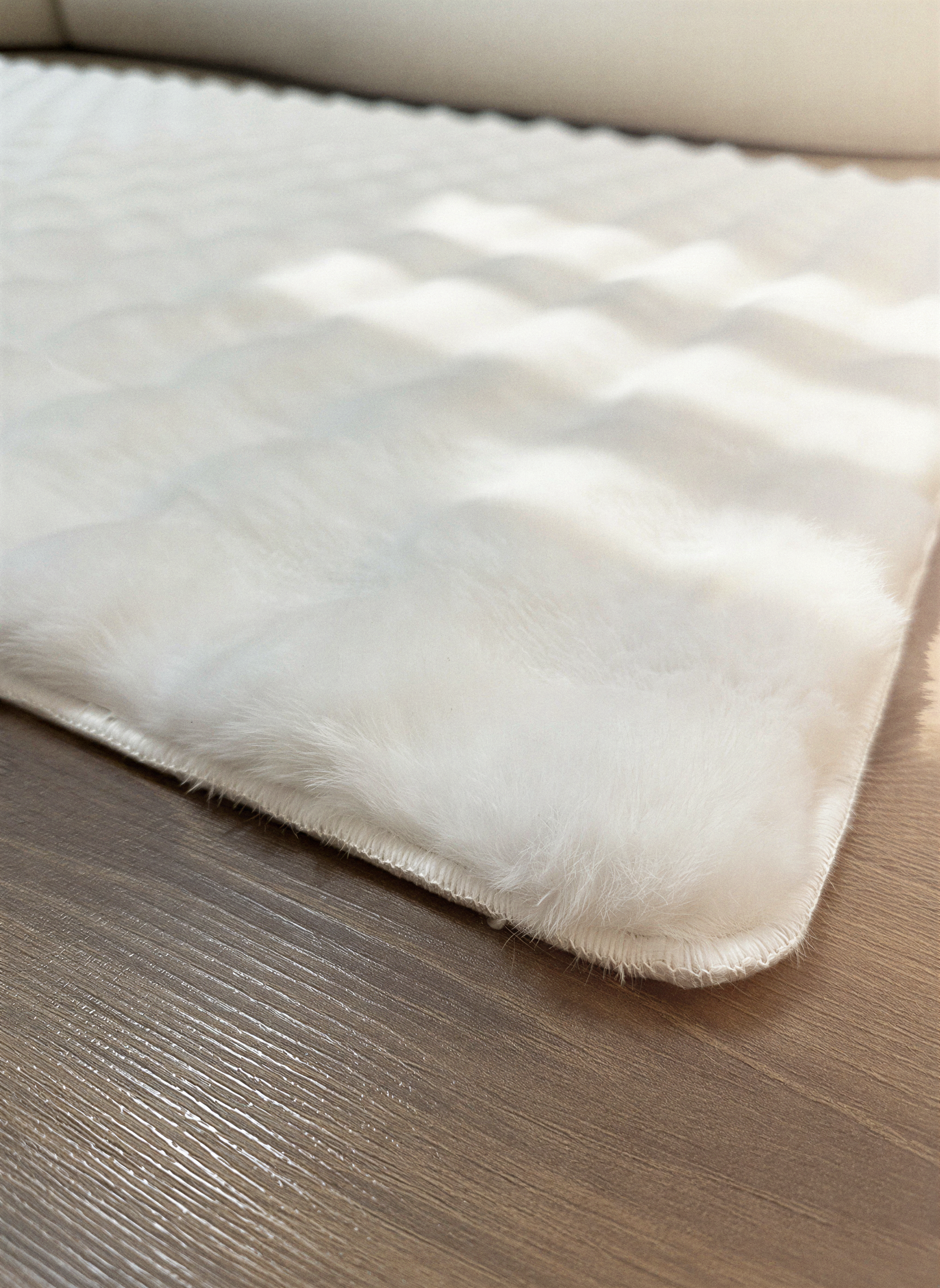 TAVŞAN BUBBLE BEYAZ - Kaymaz Dokuma Taban Tavşan Shaggy Yatak Odası Oturma Odası Çocuk Odası Halısı