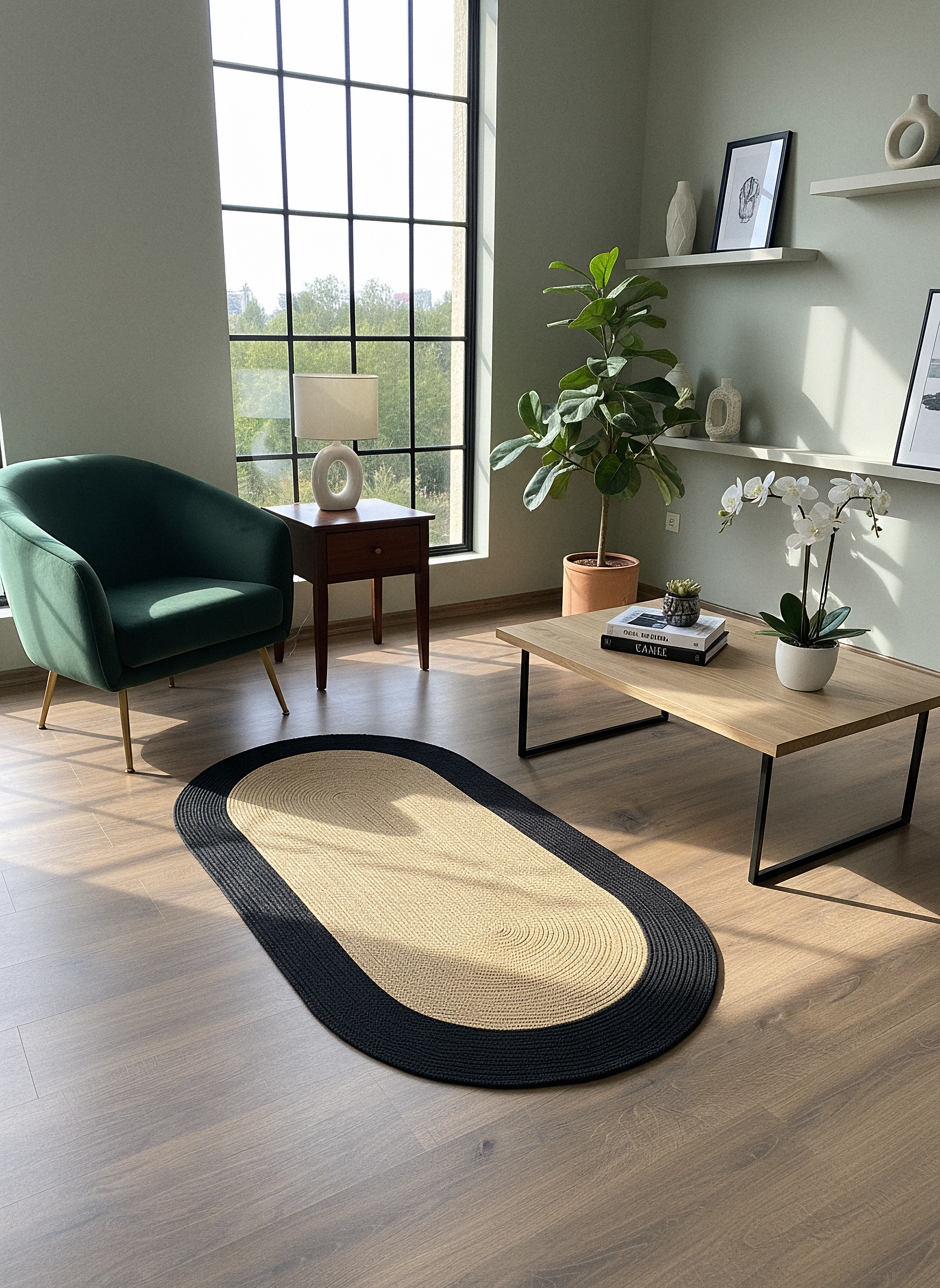 JÜT-C16 Elde Dokuma Doğal Jüt Hasır Halı