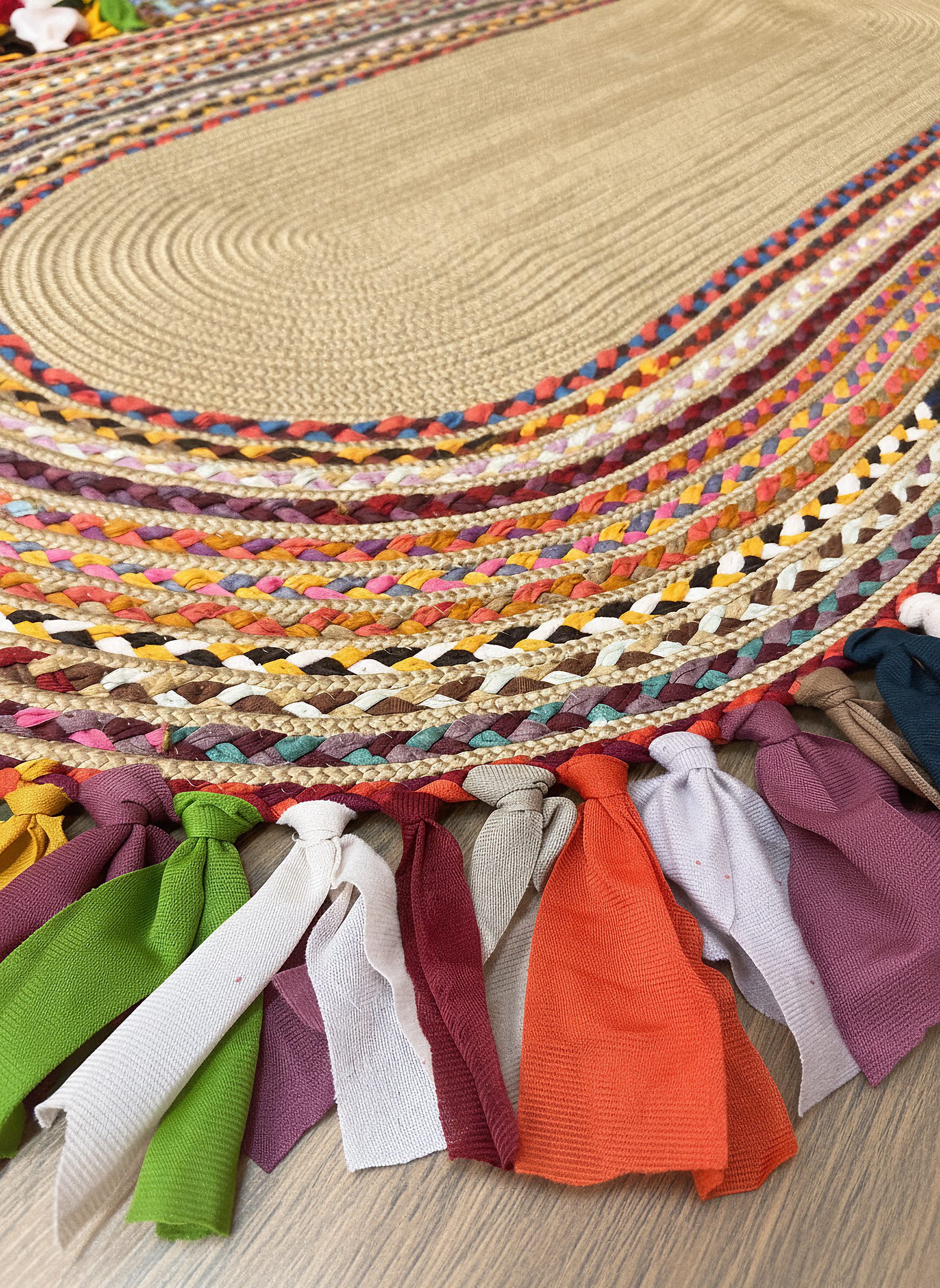 JÜT-C17 Elde Dokuma Doğal Jüt Hasır Halı