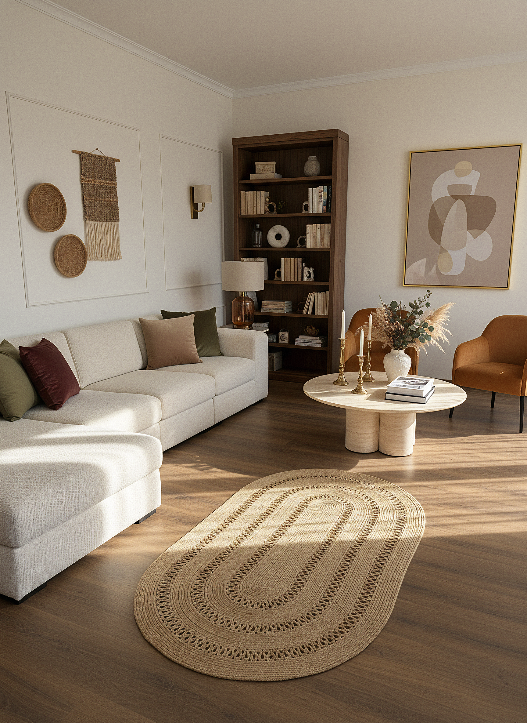 JÜT-C10 Elde Dokuma Doğal Jüt Hasır Halı