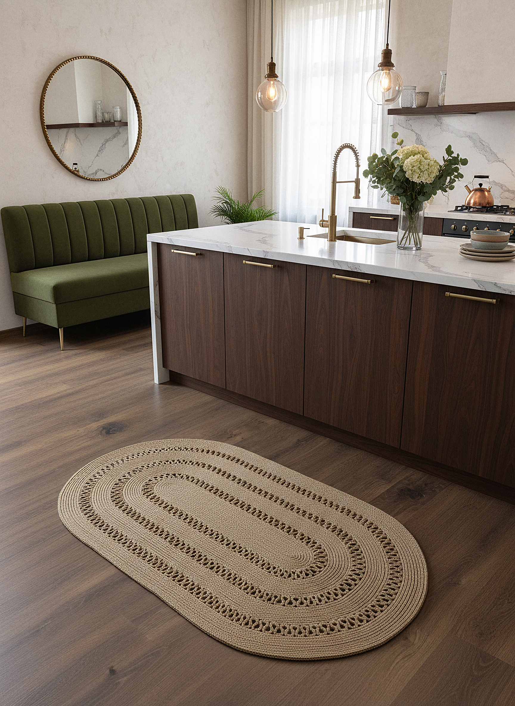 JÜT-C10 Elde Dokuma Doğal Jüt Hasır Halı