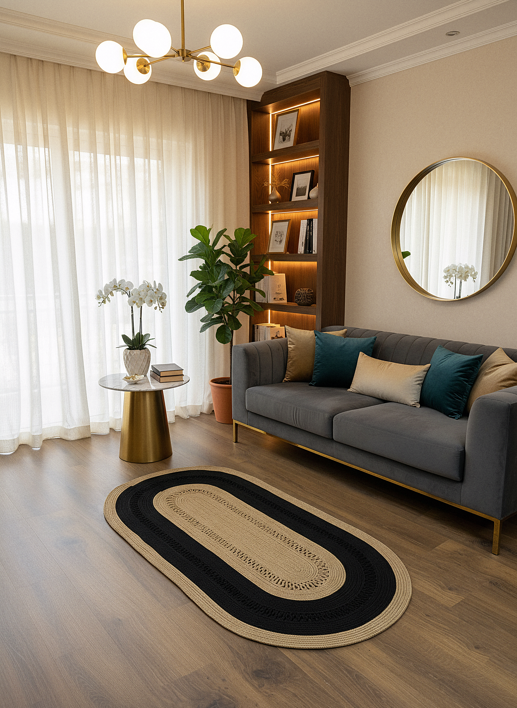 JÜT-C11 Elde Dokuma Doğal Jüt Hasır Halı