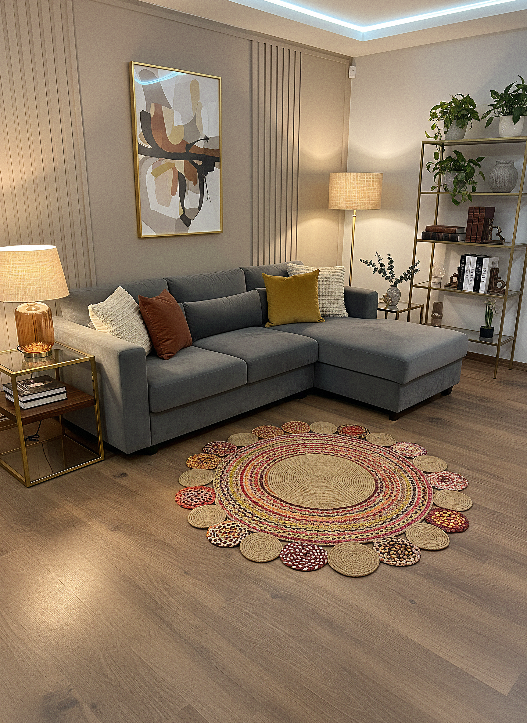 JÜT-RV416 Elde Dokuma Doğal Jüt Hasır Halı