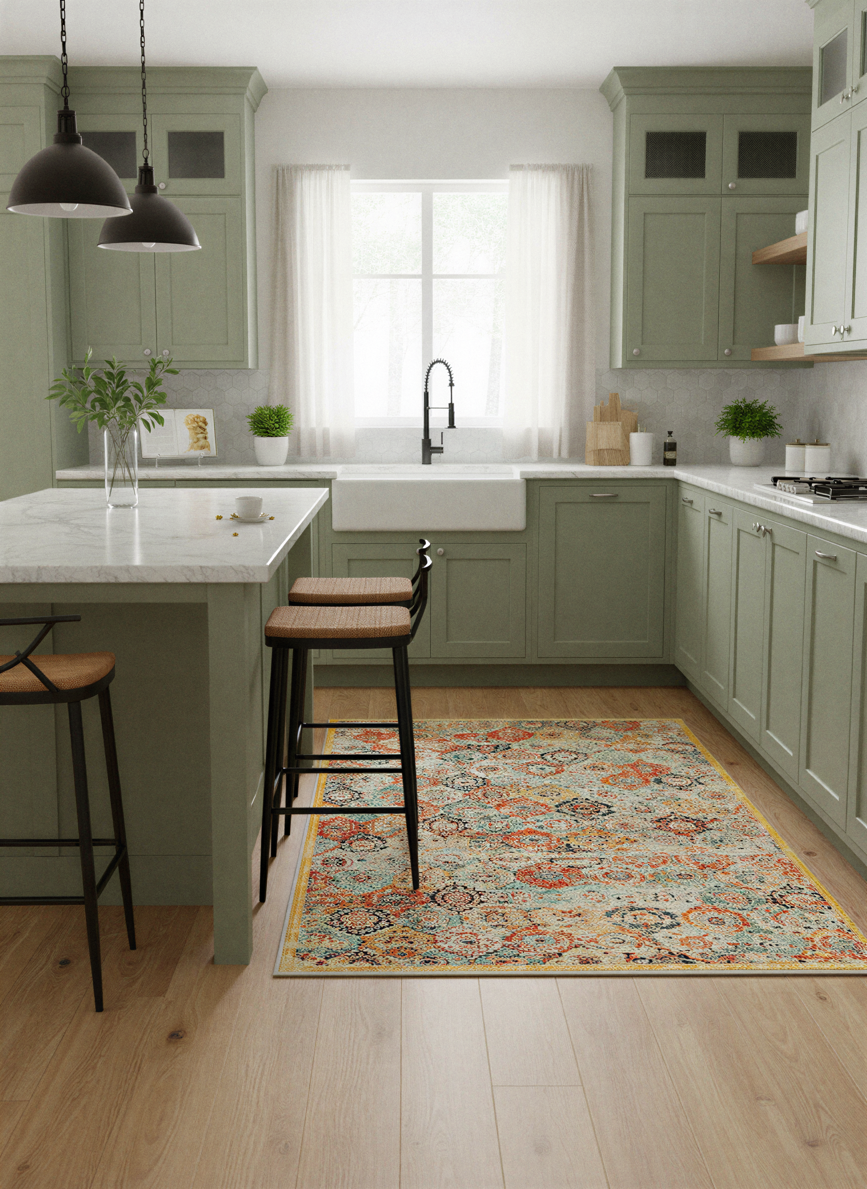 Arte HD013 Antik Figürlü Dekoratif Dokuma Şönil Halı