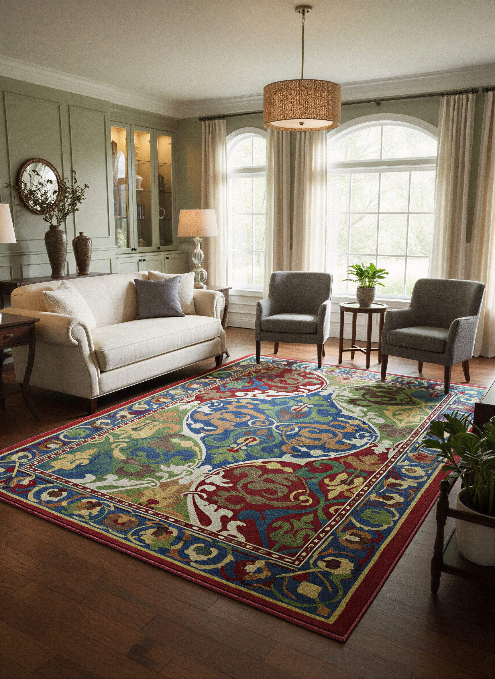 Arte HD035 Klasik Desenli Renkli Dekoratif Dokuma Halı