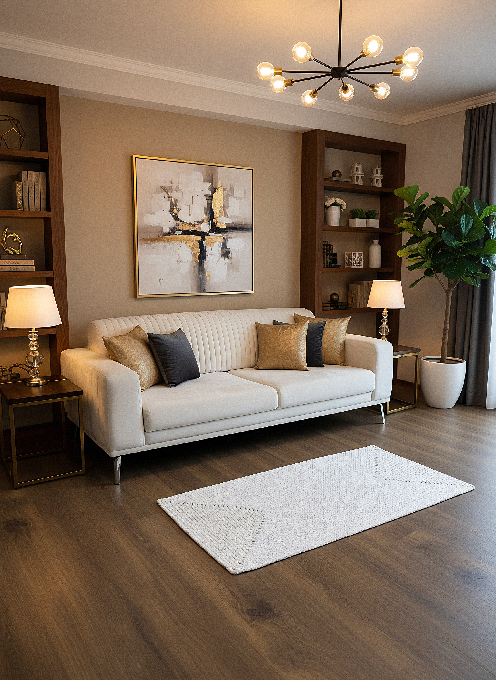 JÜT ÖRGÜ-04 EKRU El Örgüsü Jüt Hasır Halı