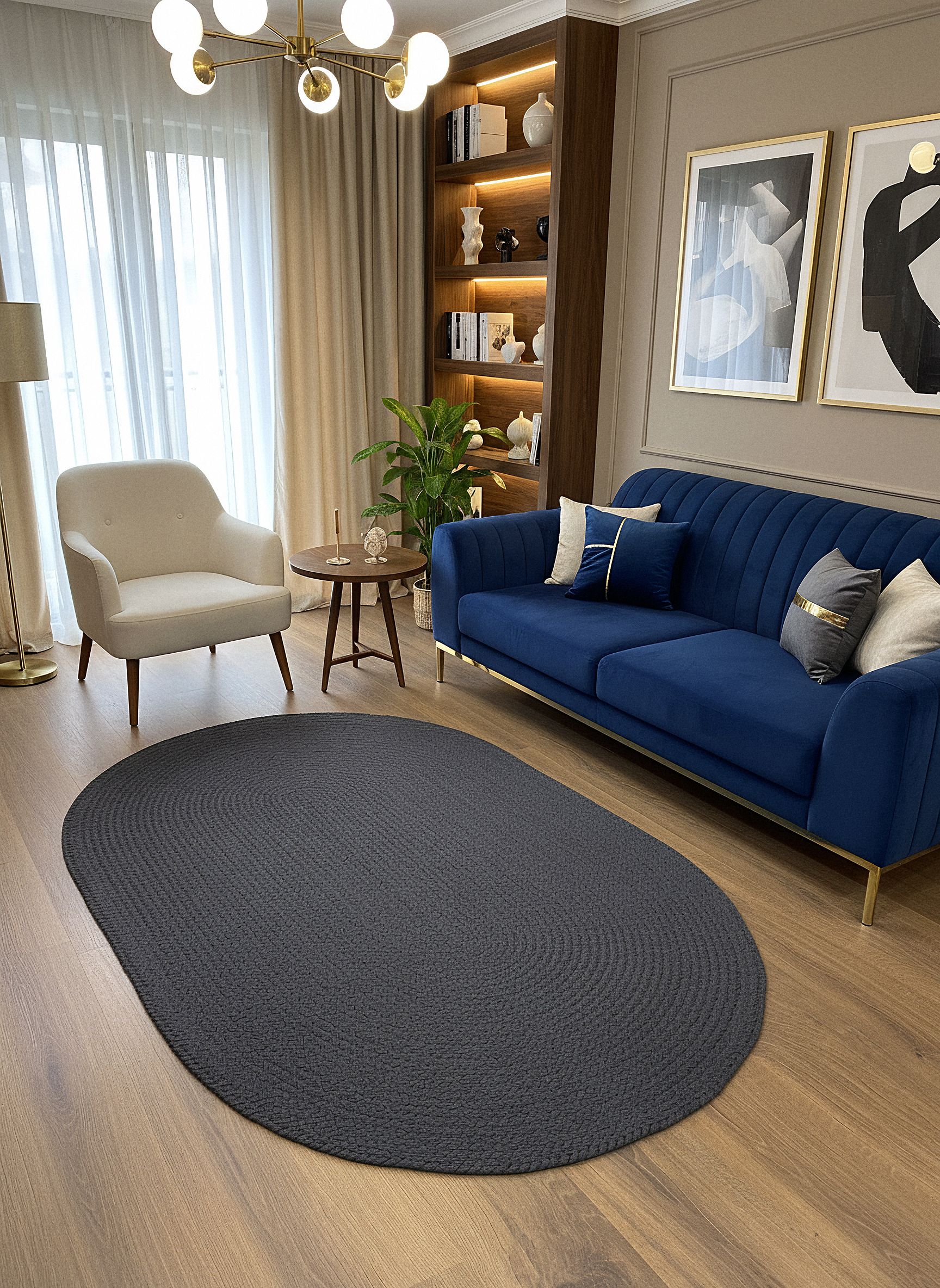 JÜT ÖRGÜ-06 ANTRASİT El Örgüsü Jüt Hasır Halı